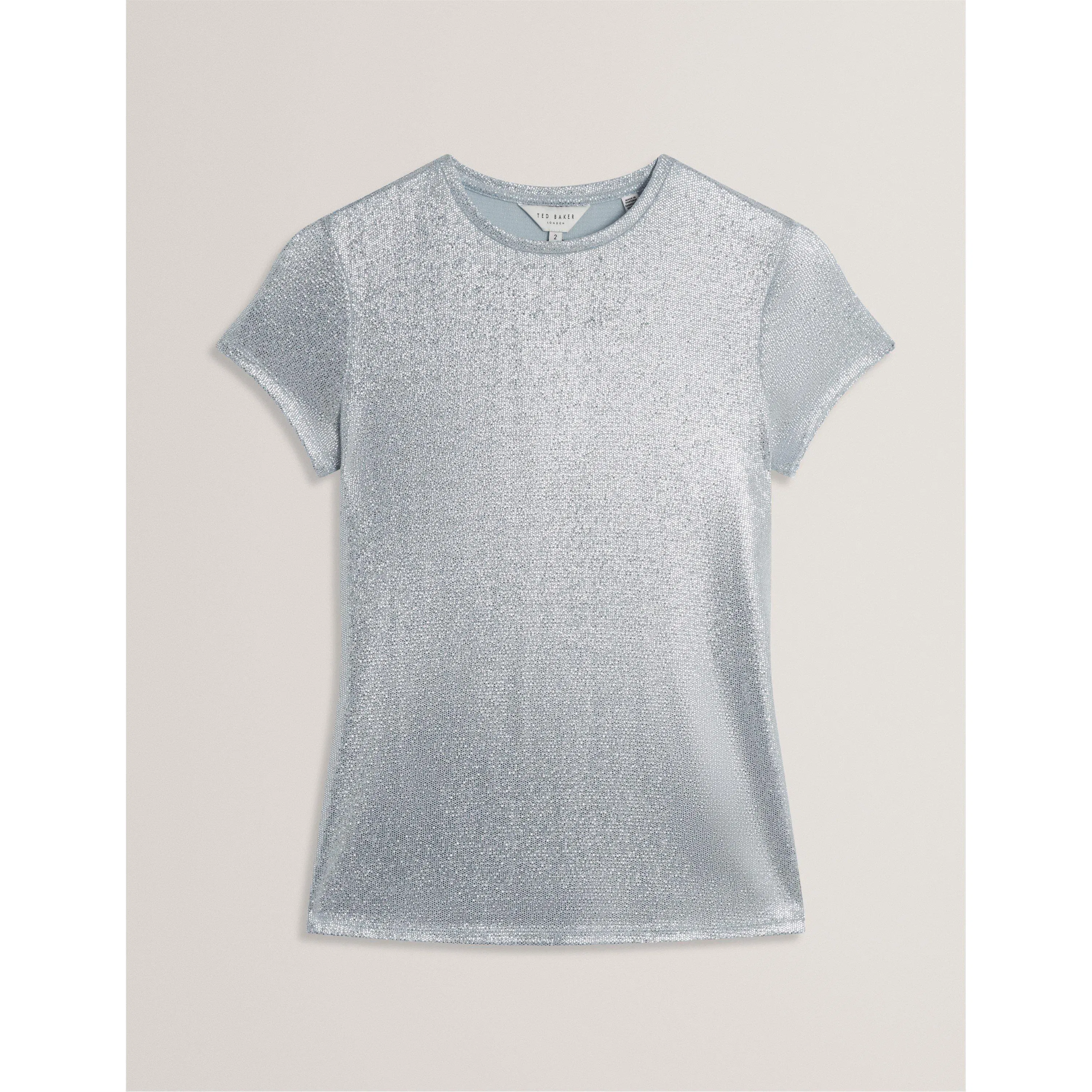 Metallic Short Sleeve Slim Fit T-Shirt