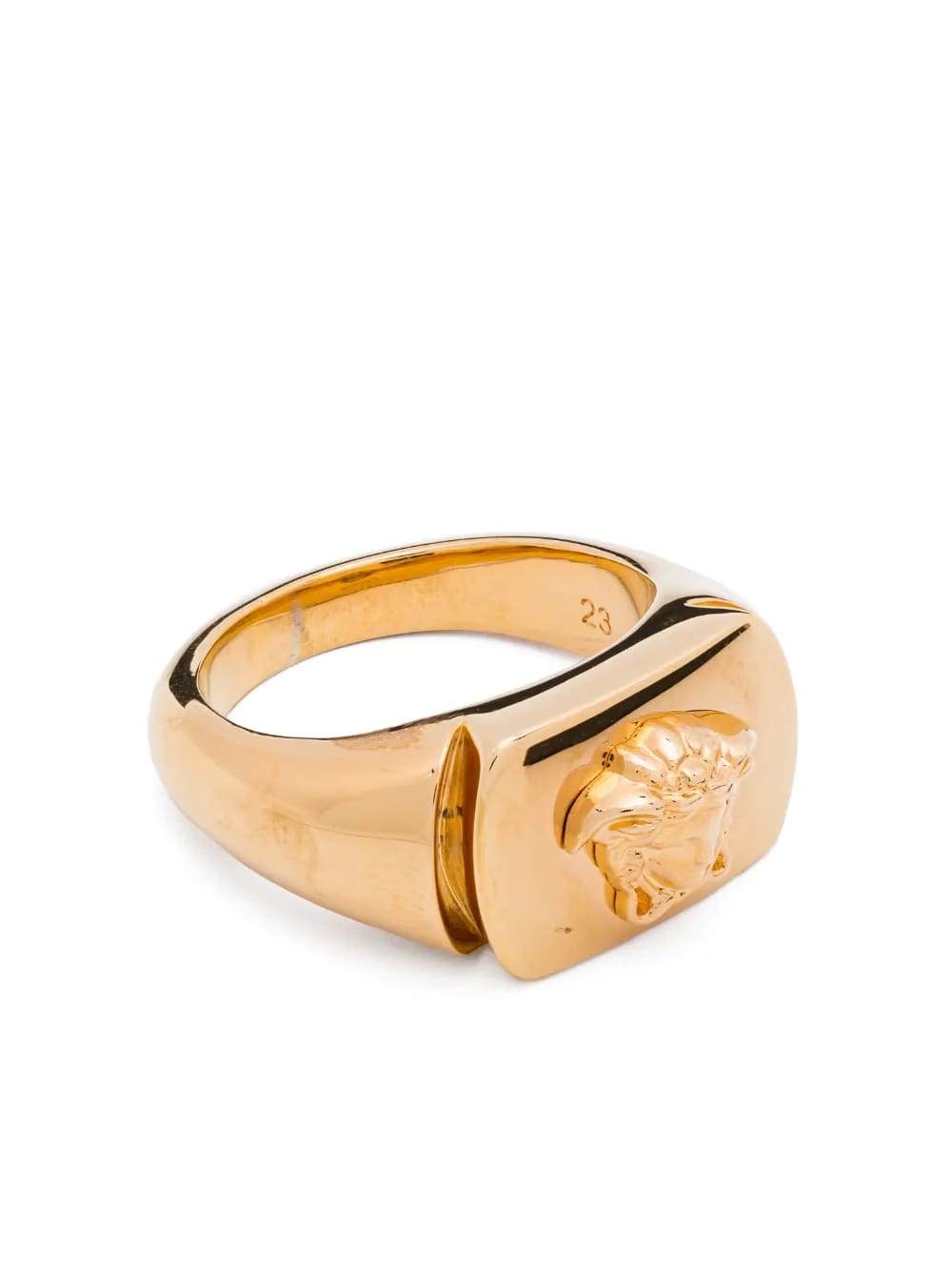 Medusa-embossed signet ring