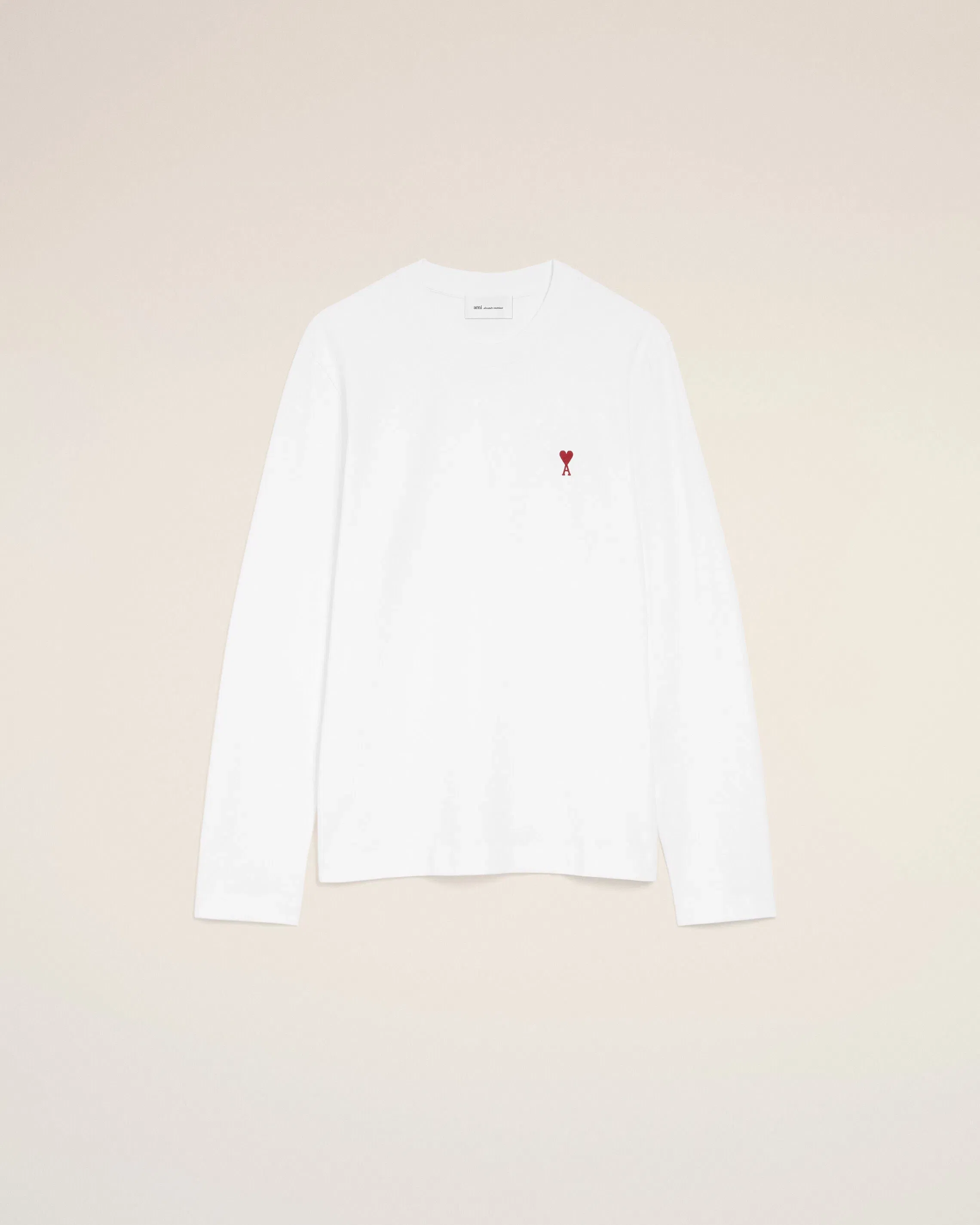 White Cotton longsleeves t-shirt with Ami De Coeur