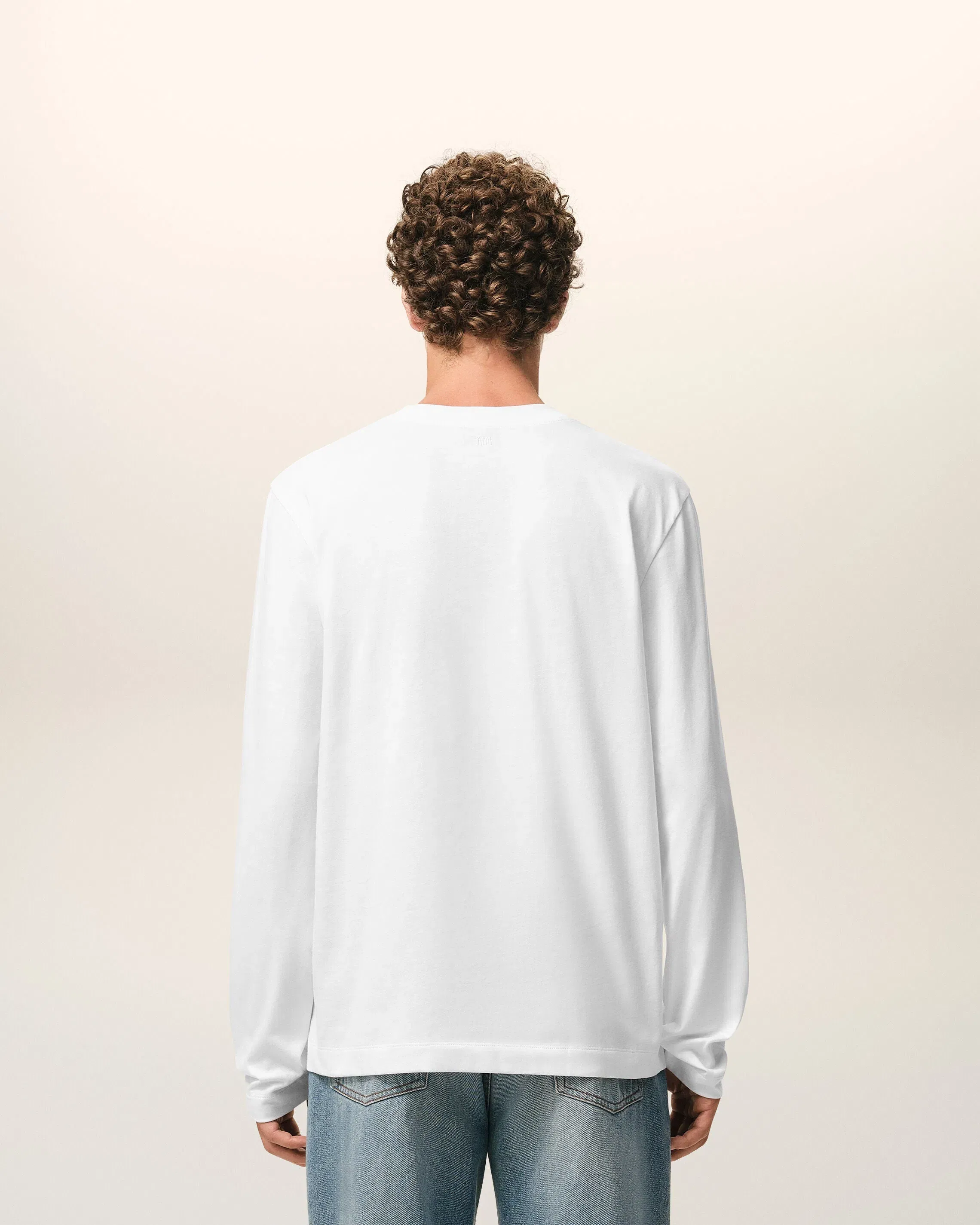 White Cotton longsleeves t-shirt with Ami De Coeur