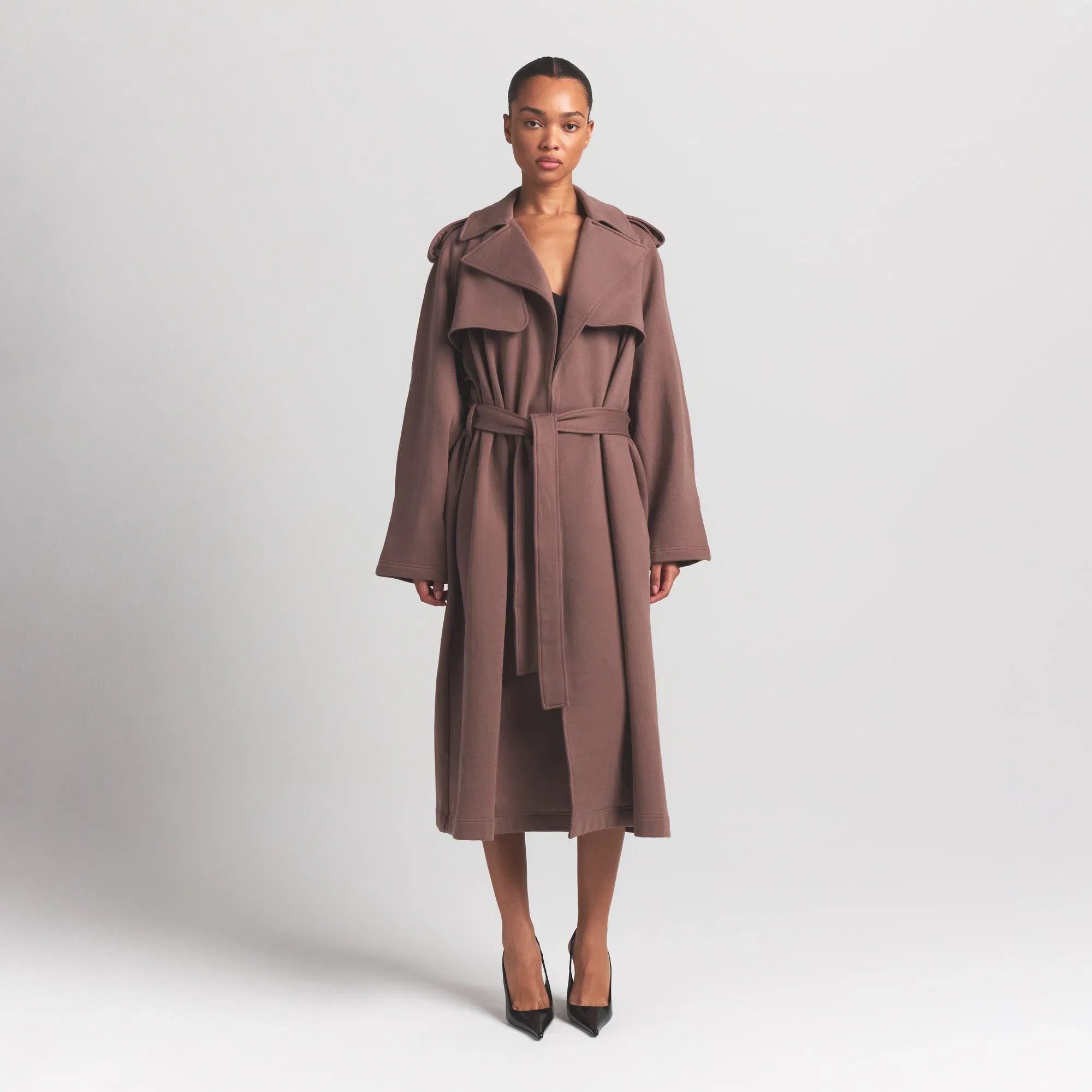 Boyfriend Fleece Oversized Trench Coat