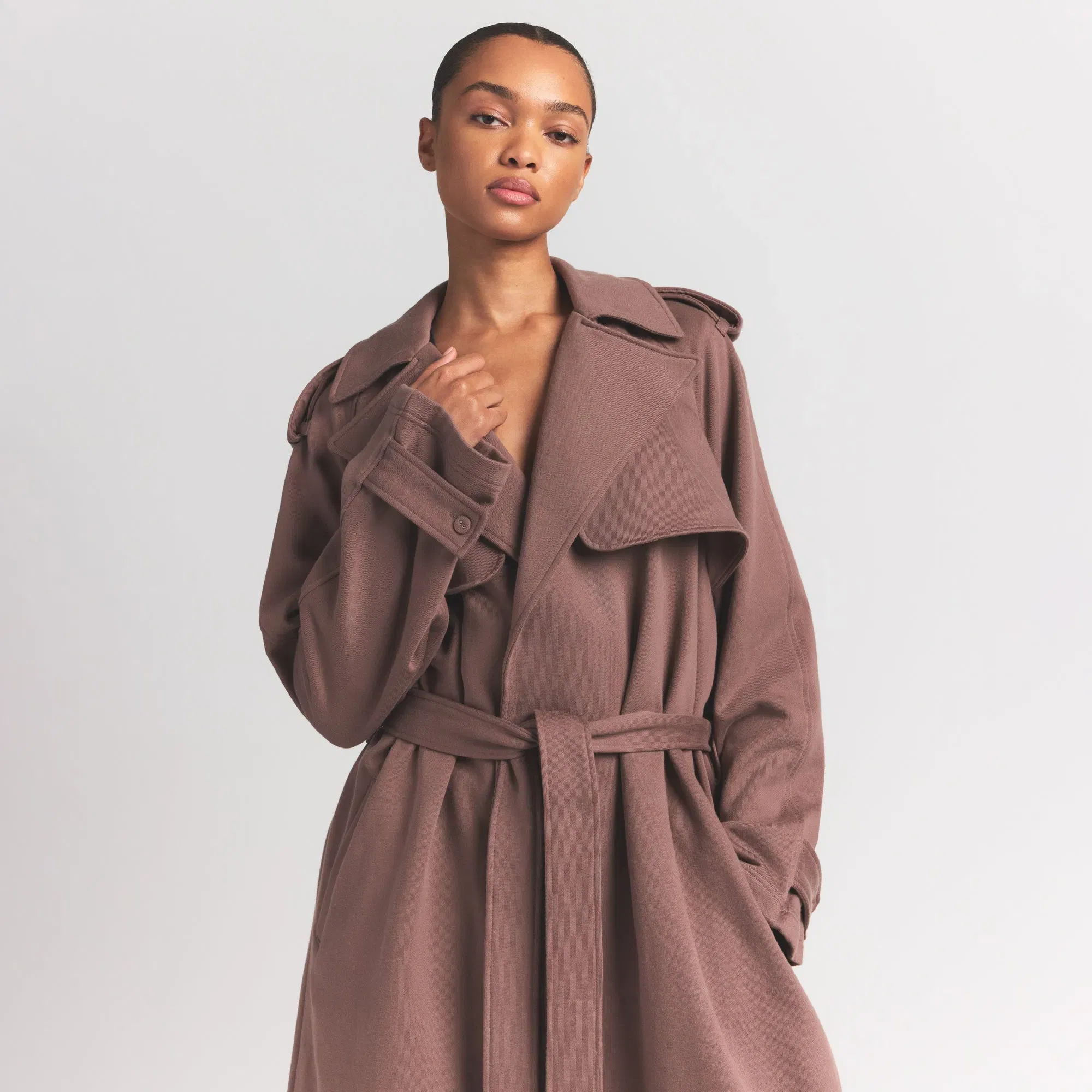 Boyfriend Fleece Oversized Trench Coat