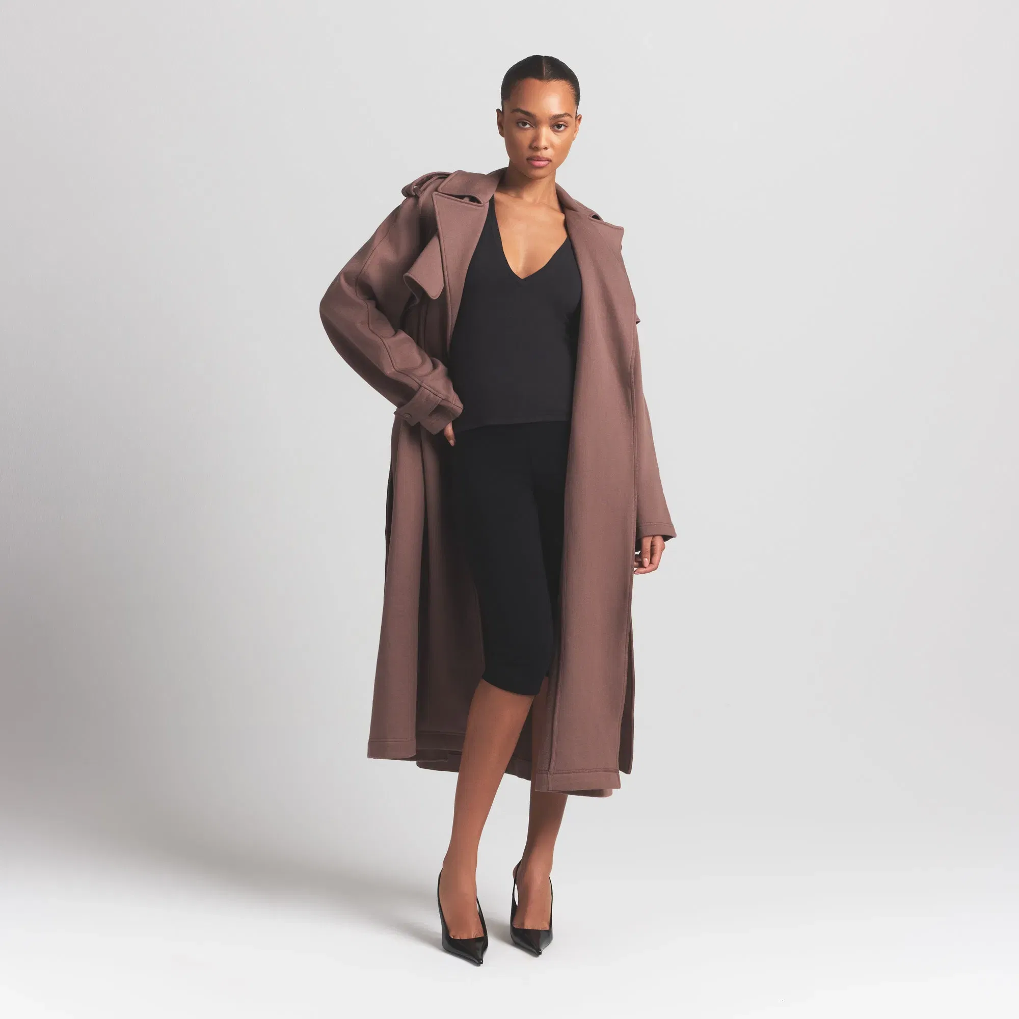 Boyfriend Fleece Oversized Trench Coat