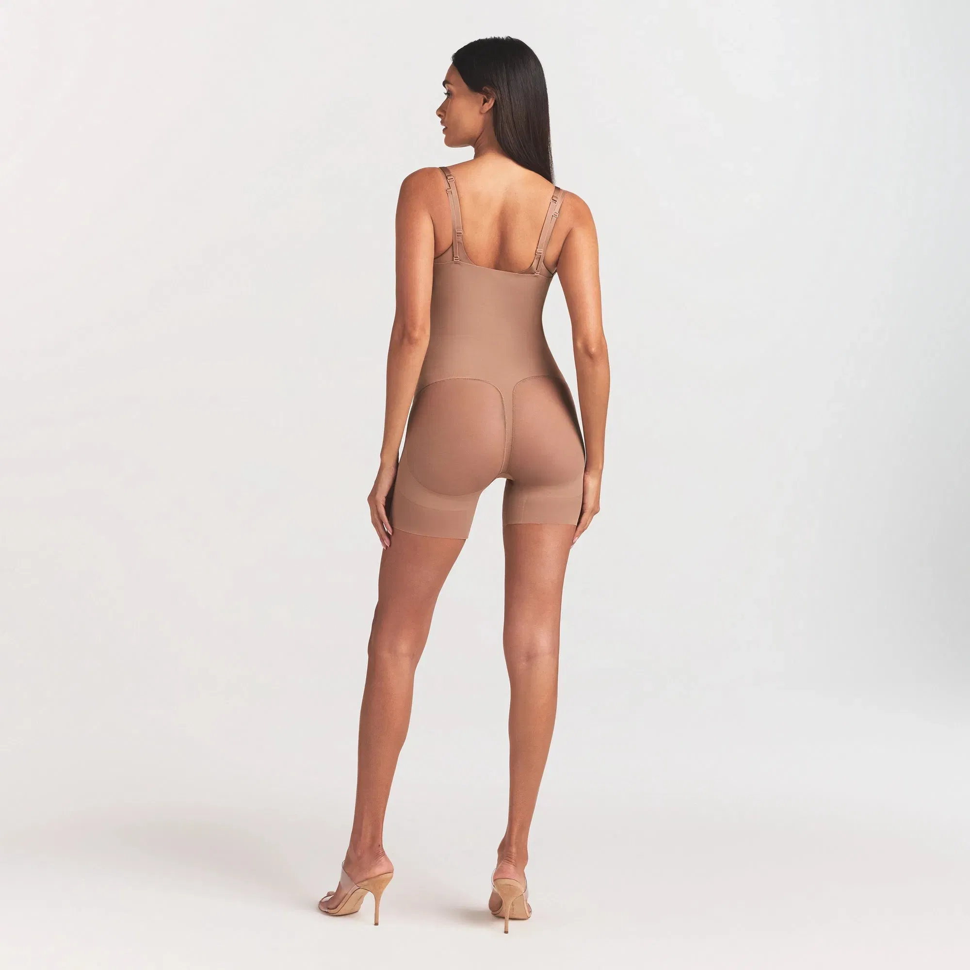 Skims Body Core Sculpt Back Smoothing Open Bust Mid Thigh Bodysuit