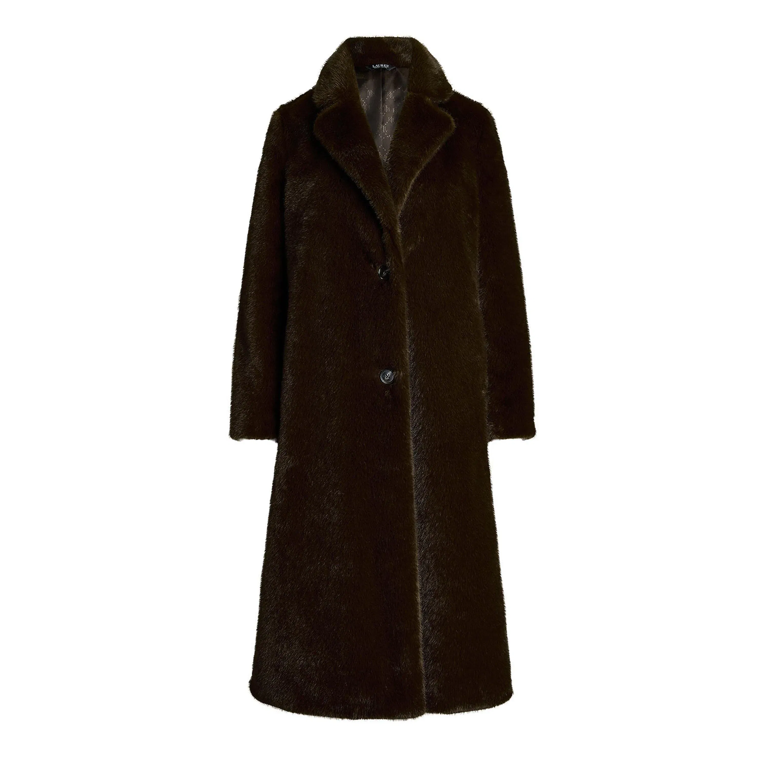 Polo Ralph Lauren Long Sleeve Button Faux Fur Coat
