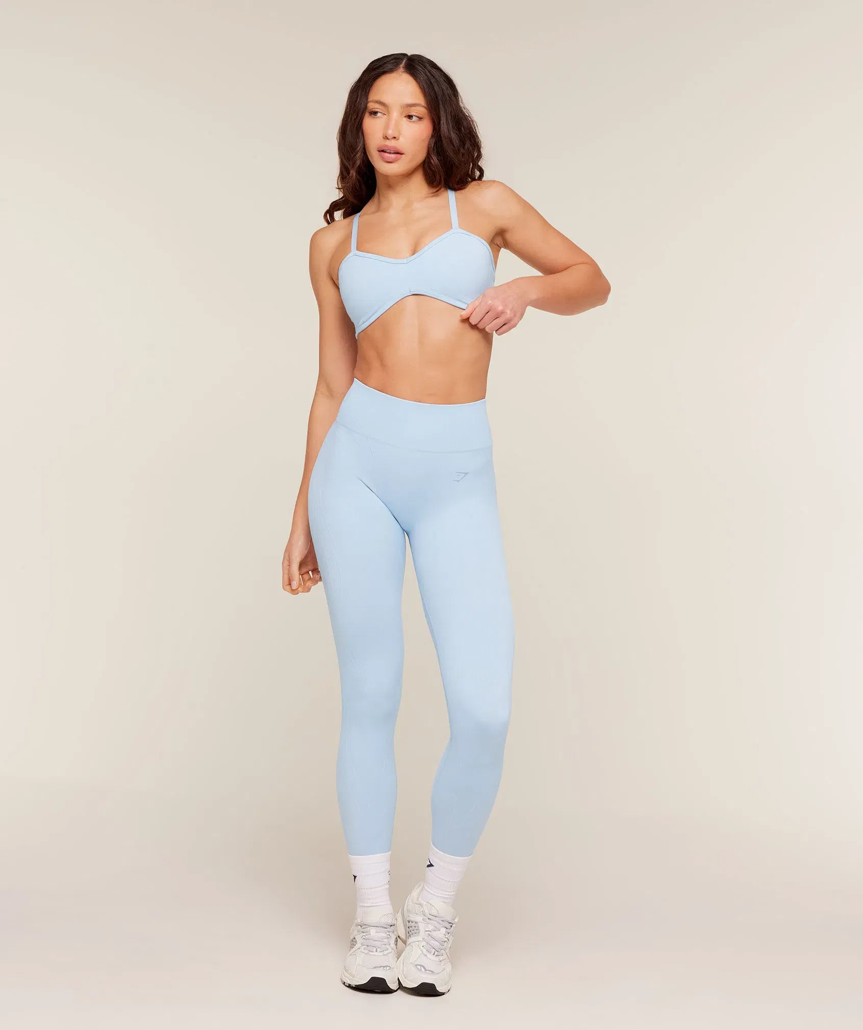 Women's Gymshark Poise Seamless Leggings Chilled Blue
