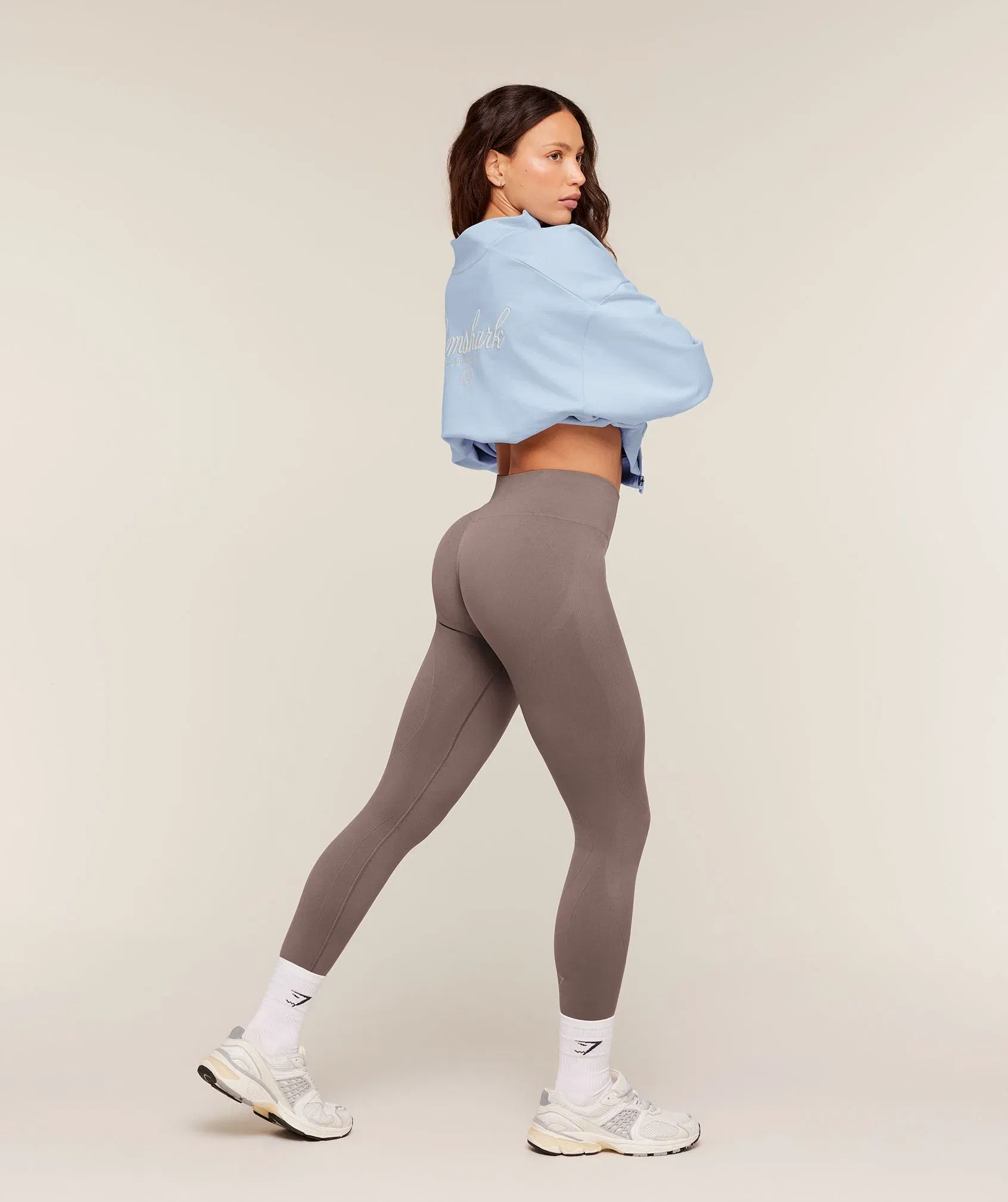 Women's Gymshark Poise Seamless Leggings Chilled Blue
