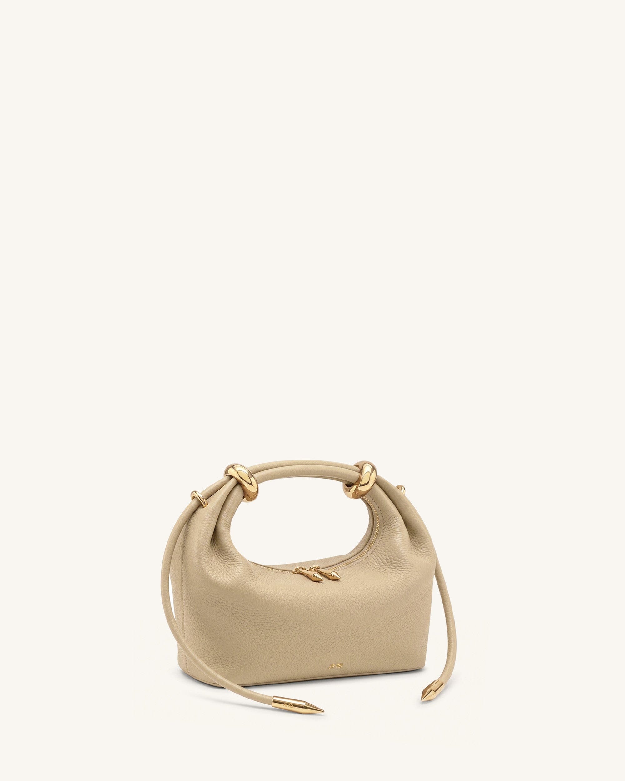 Jw Pei Ellie Metal Ring Embellished Top Handle Bag Beige