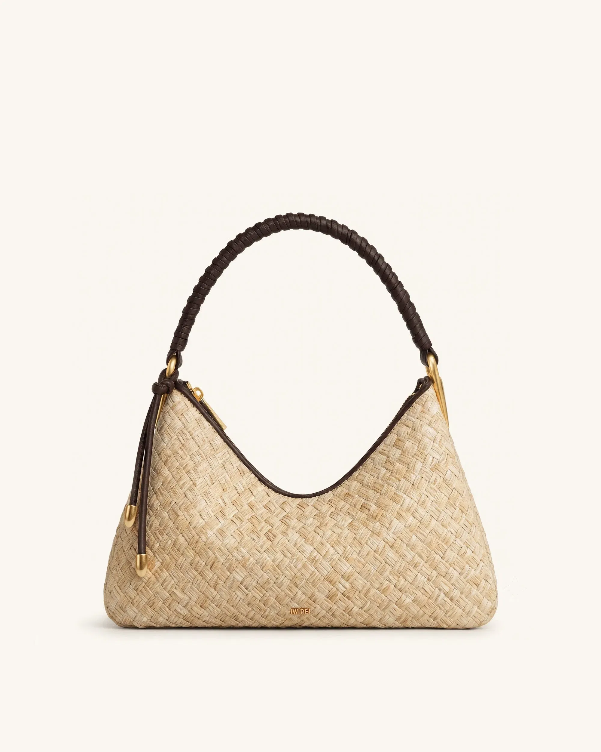 Jw Pei Lorena Faux Straw Shoulder Bag Brown