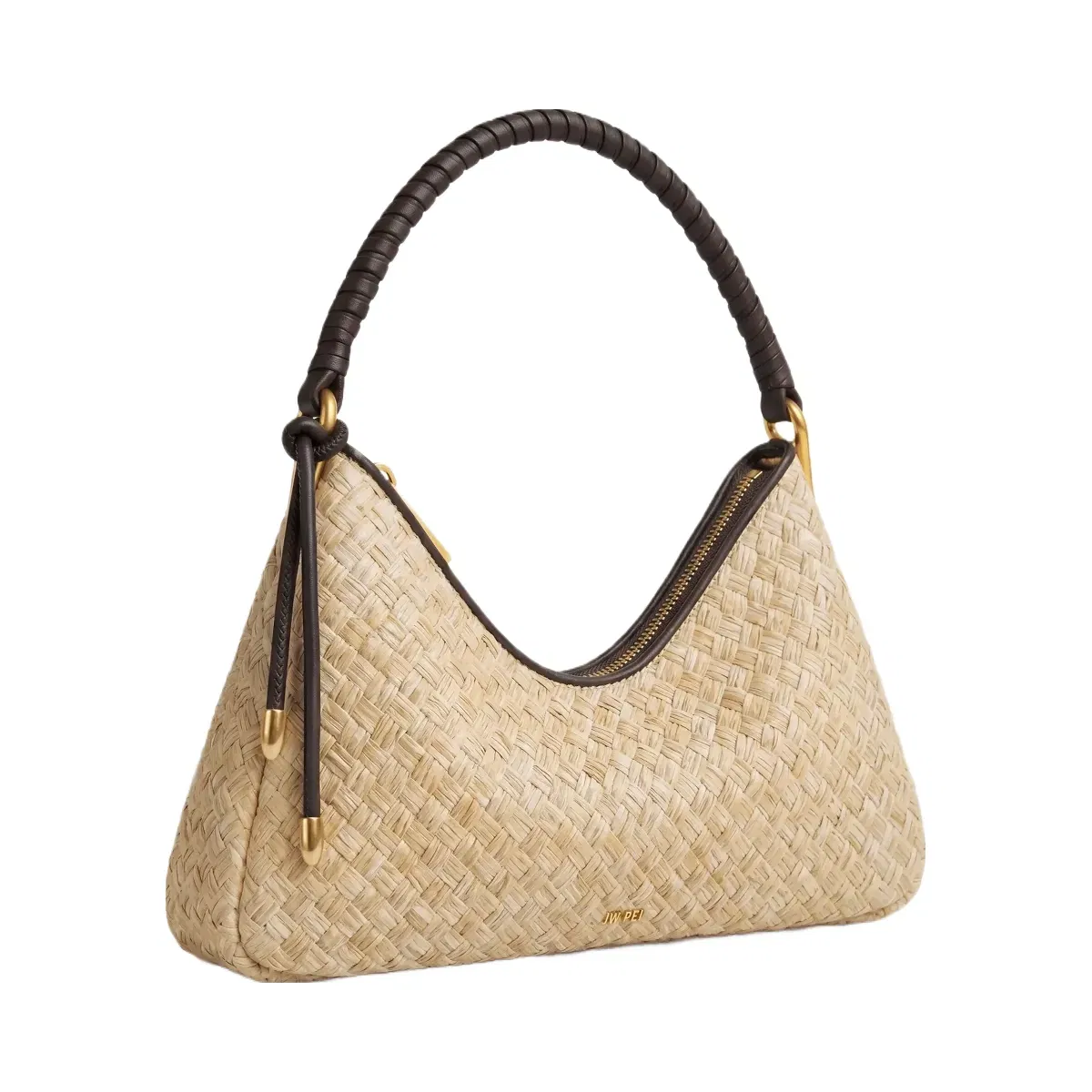 Jw Pei Lorena Faux Straw Shoulder Bag Brown