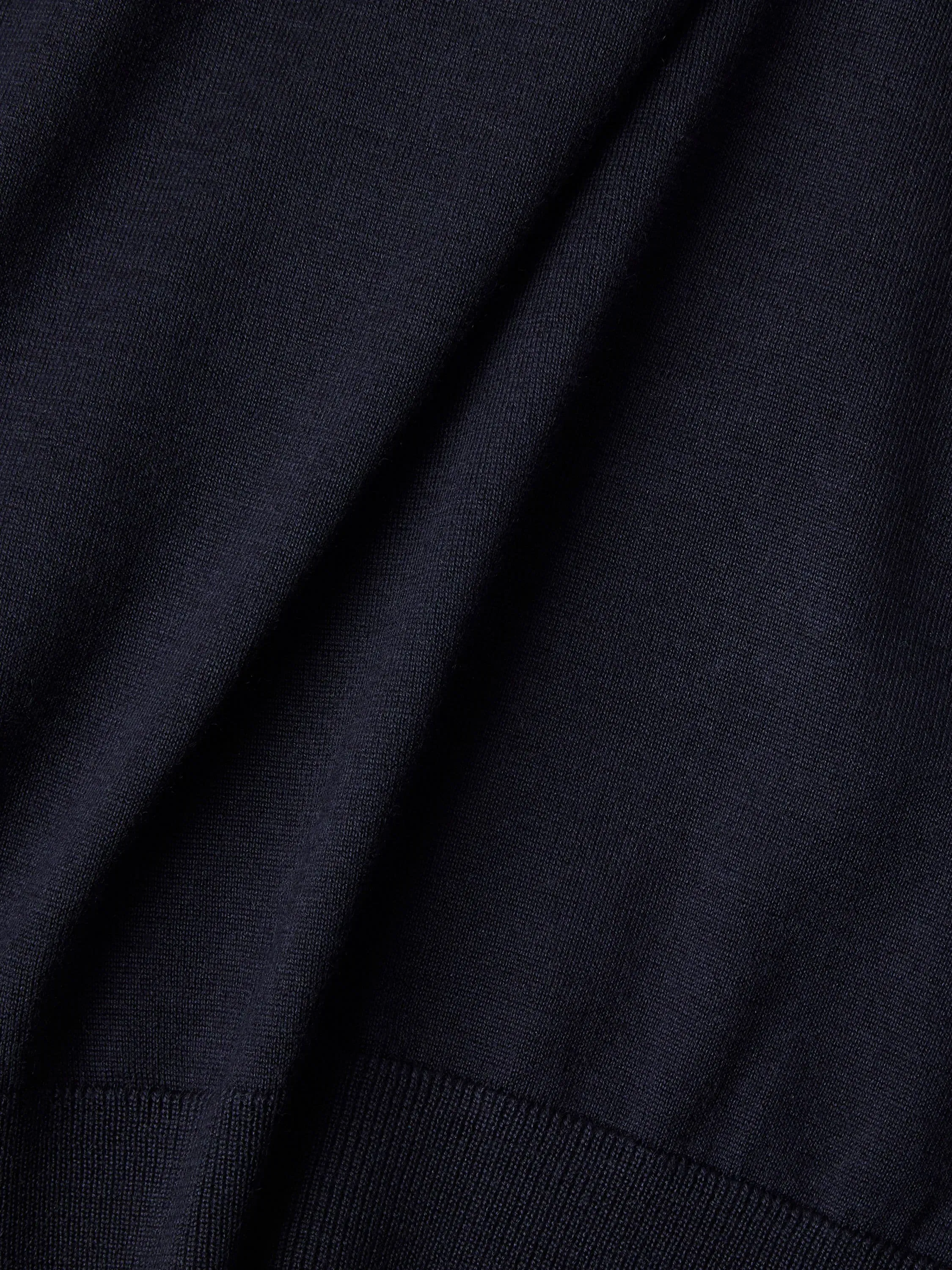 Zegna Navy Blue Mlange Cashseta Zip Mock