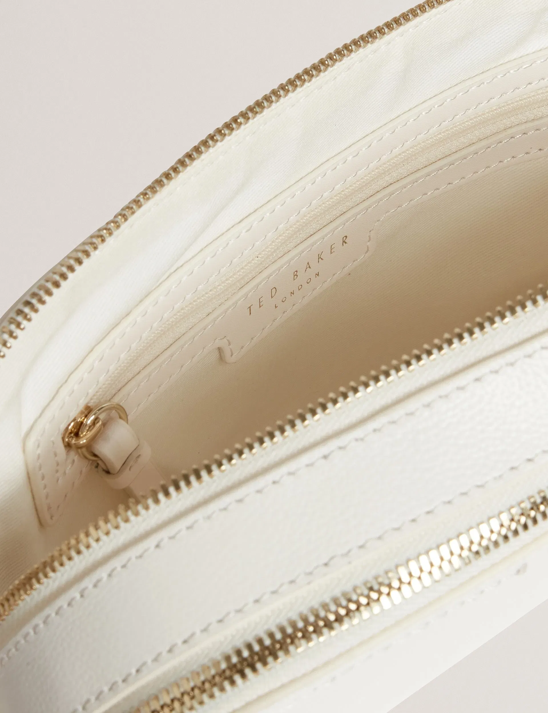 Ted Baker Luceele Logo Webbing Leather Crossbody Camera Bag Ivory Women's