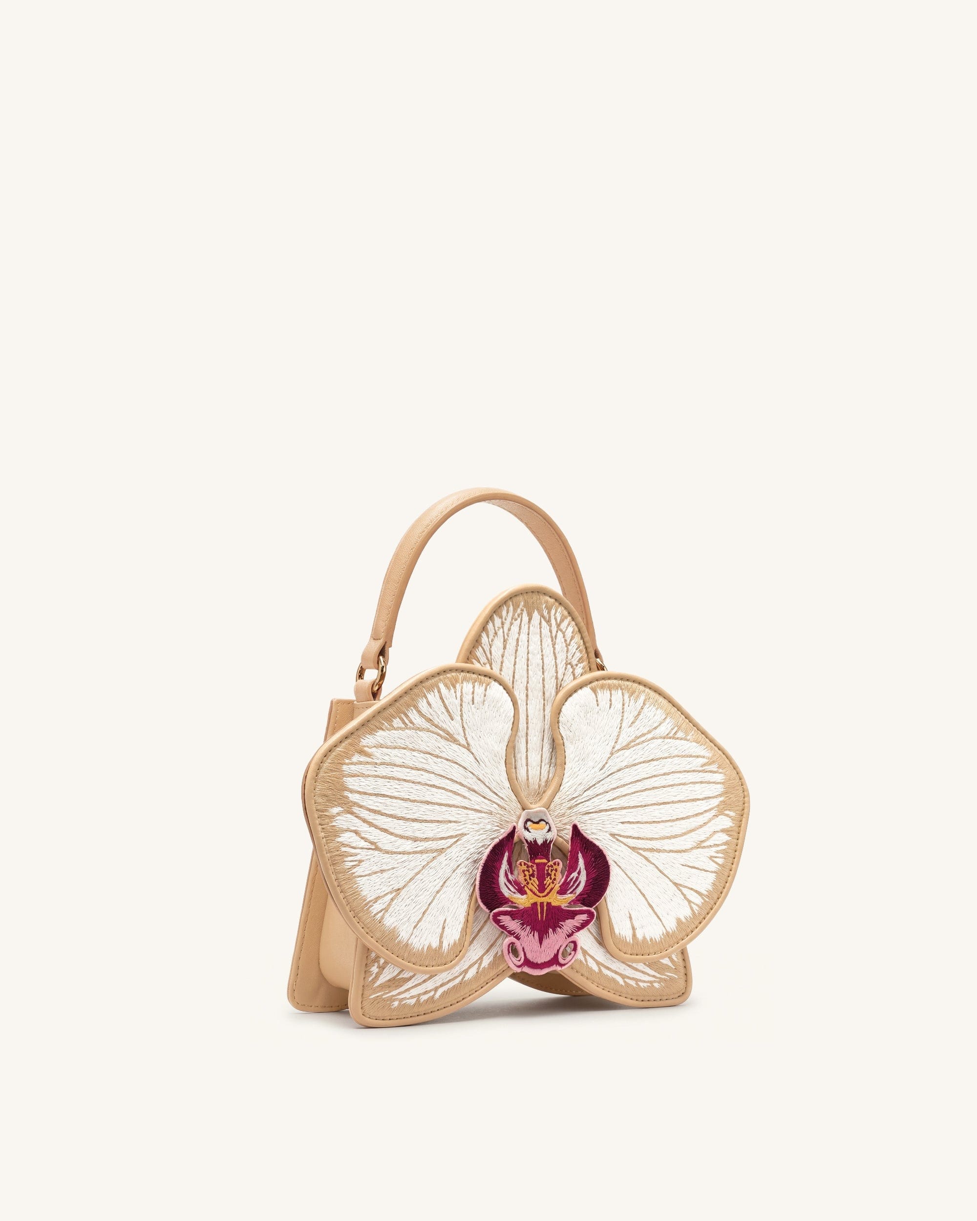 Jw Pei Flora Orchid Shaped Top Handle Bag Champagne