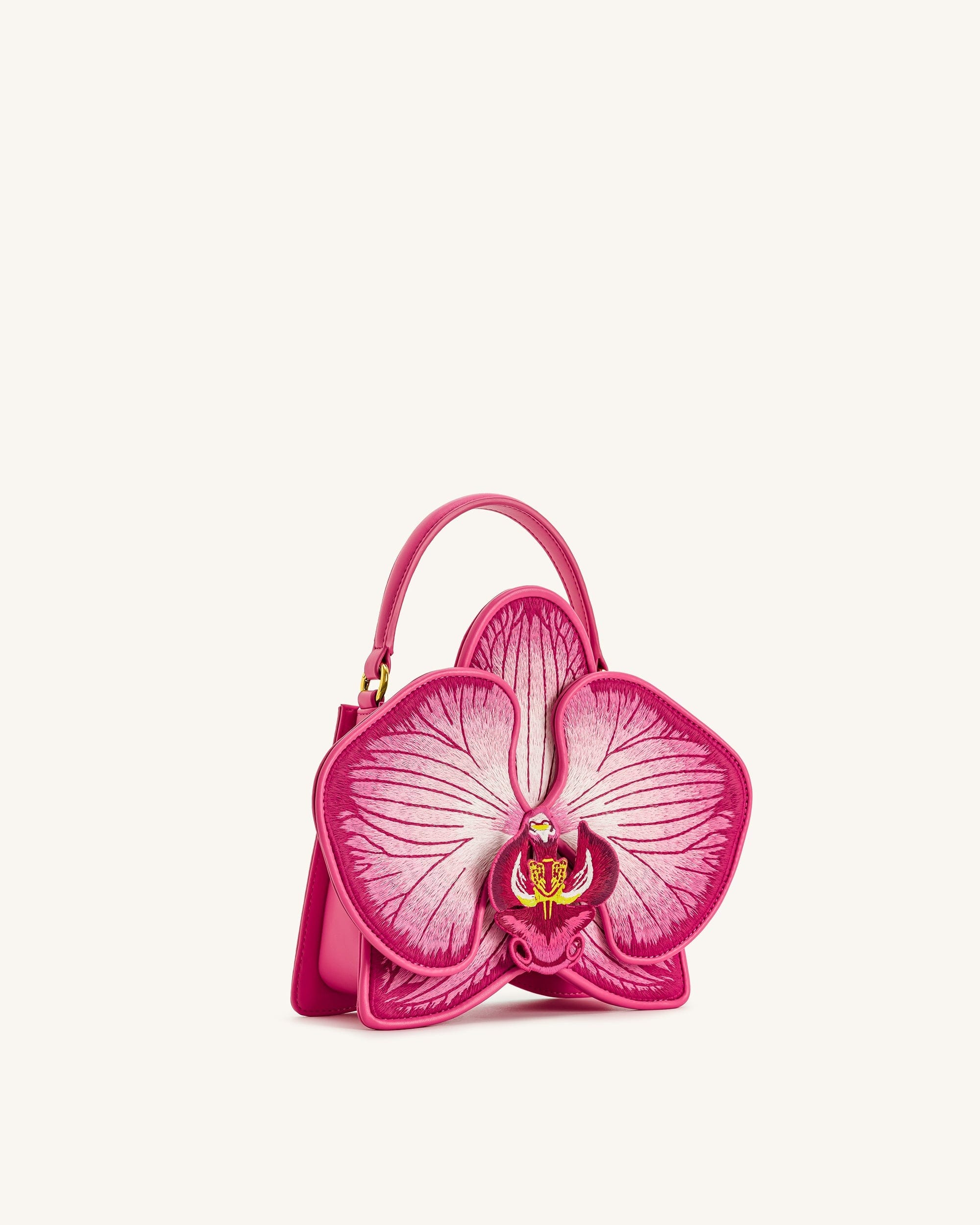 Jw Pei Flora Orchid Shaped Top Handle Bag Champagne
