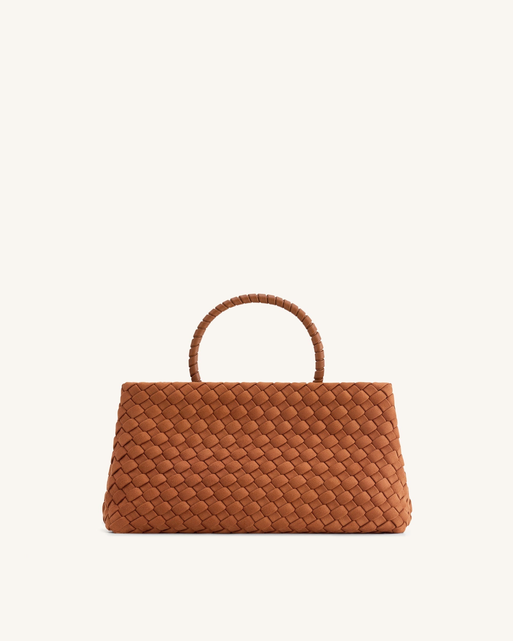 Jw Pei Elora Faux Suede Woven Tote Bag Brown