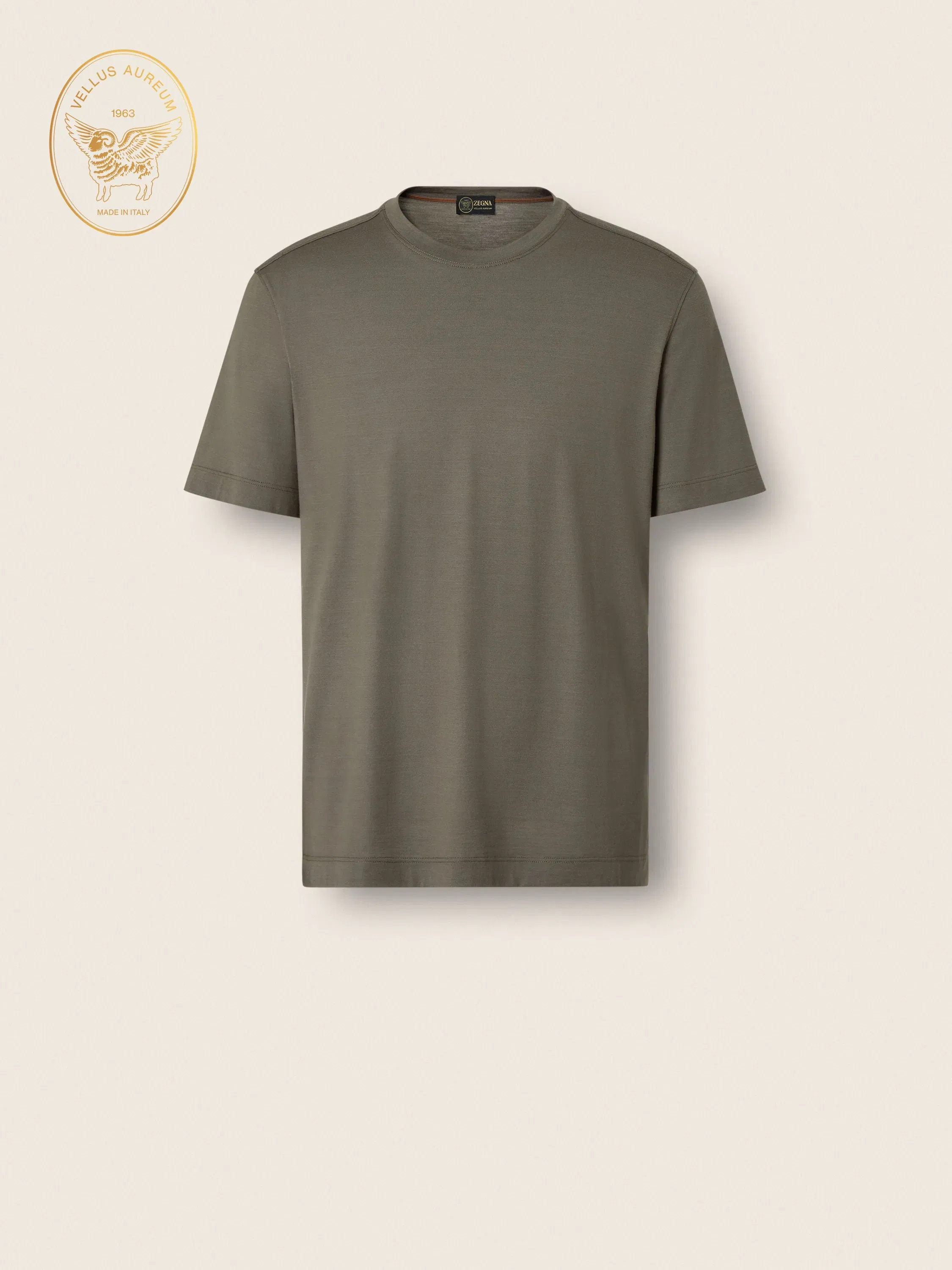 Zegna Dark Taupe Vellus Aureum T-Shirt