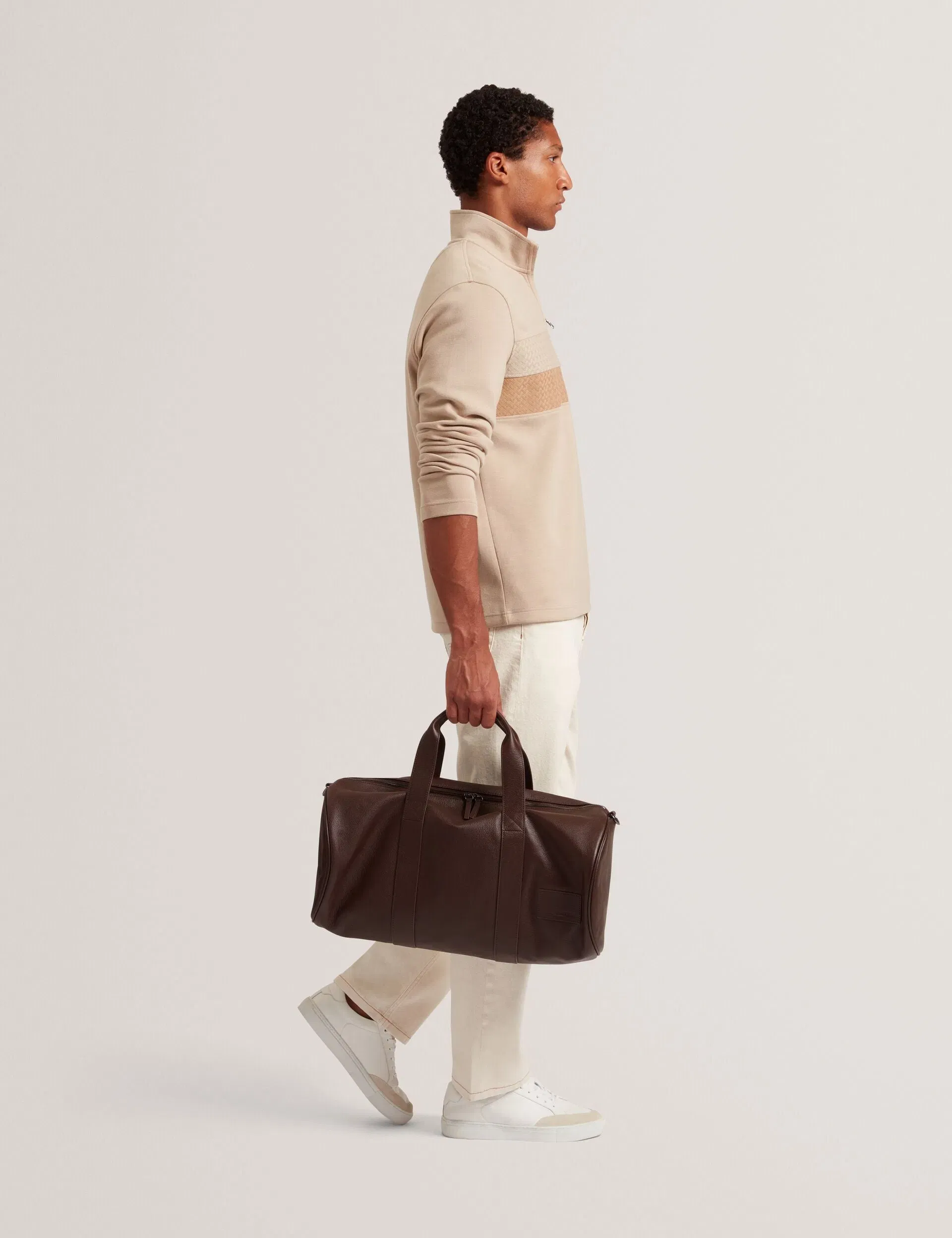 Ted Baker Grantly Leather Overnight Duffle Bag Brown