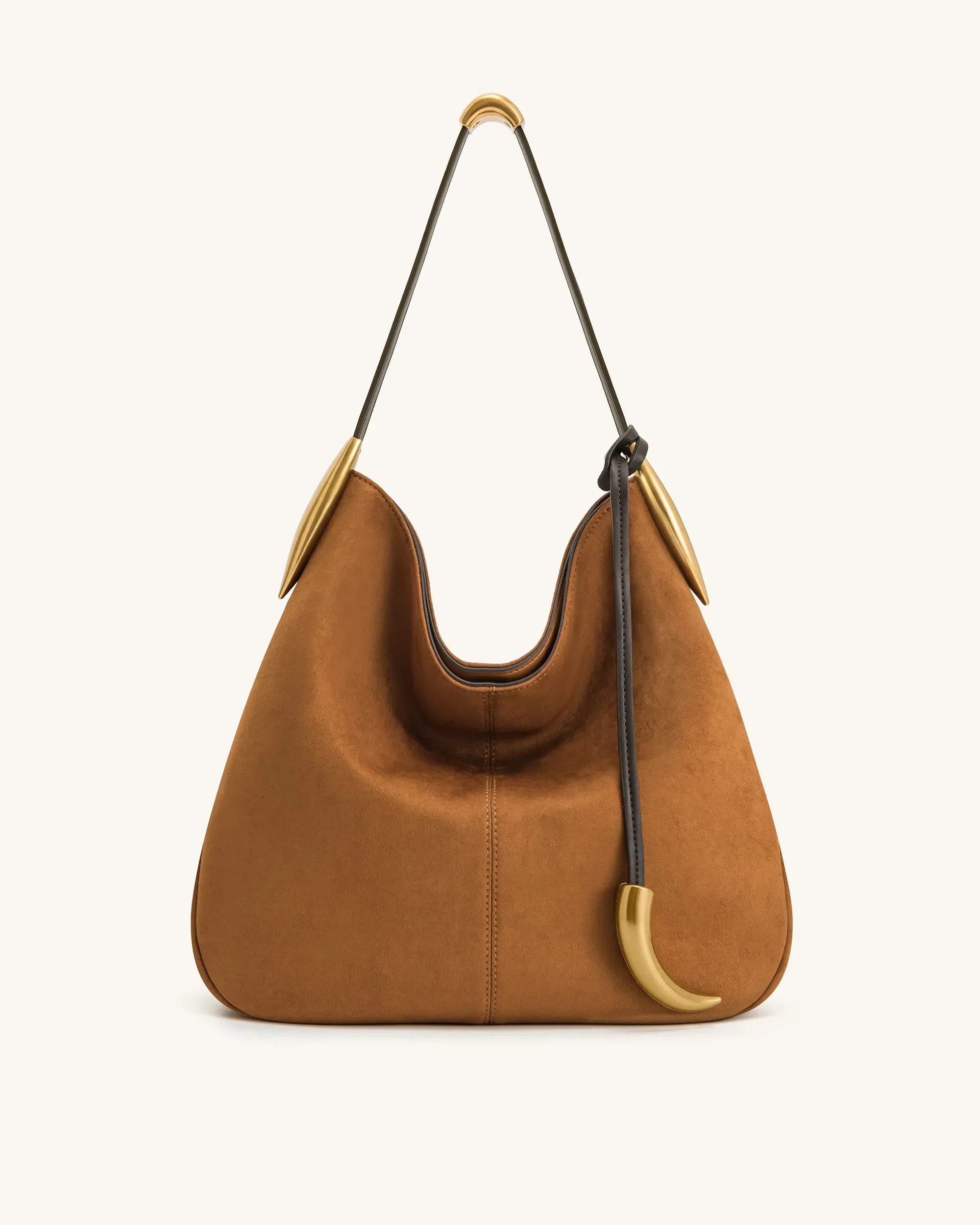 Jw Pei Nina Metal Charm Hobo Bag Brown