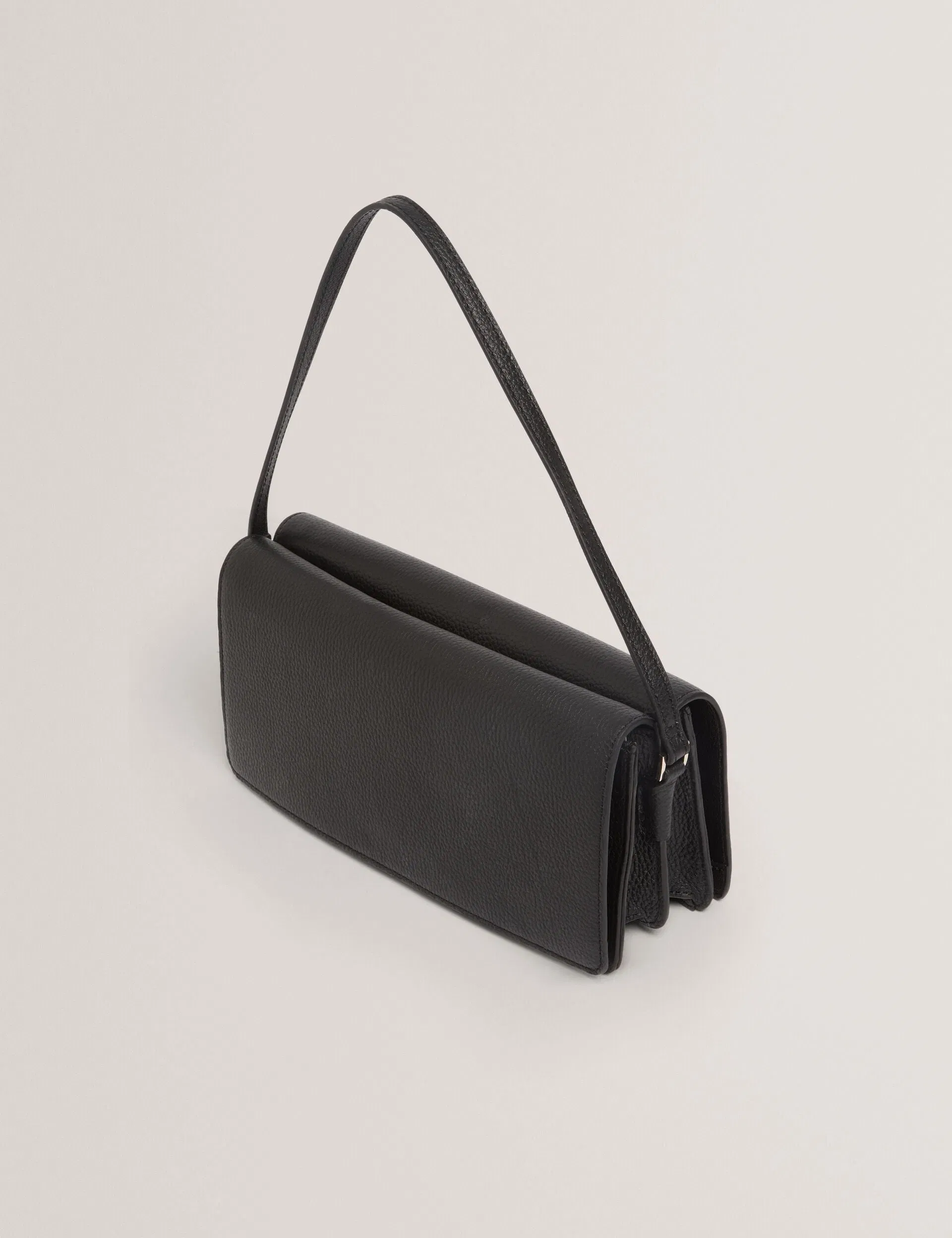 Ted Baker Twyyla Leather Foldover Baguette Shoulder Bag Black Women's
