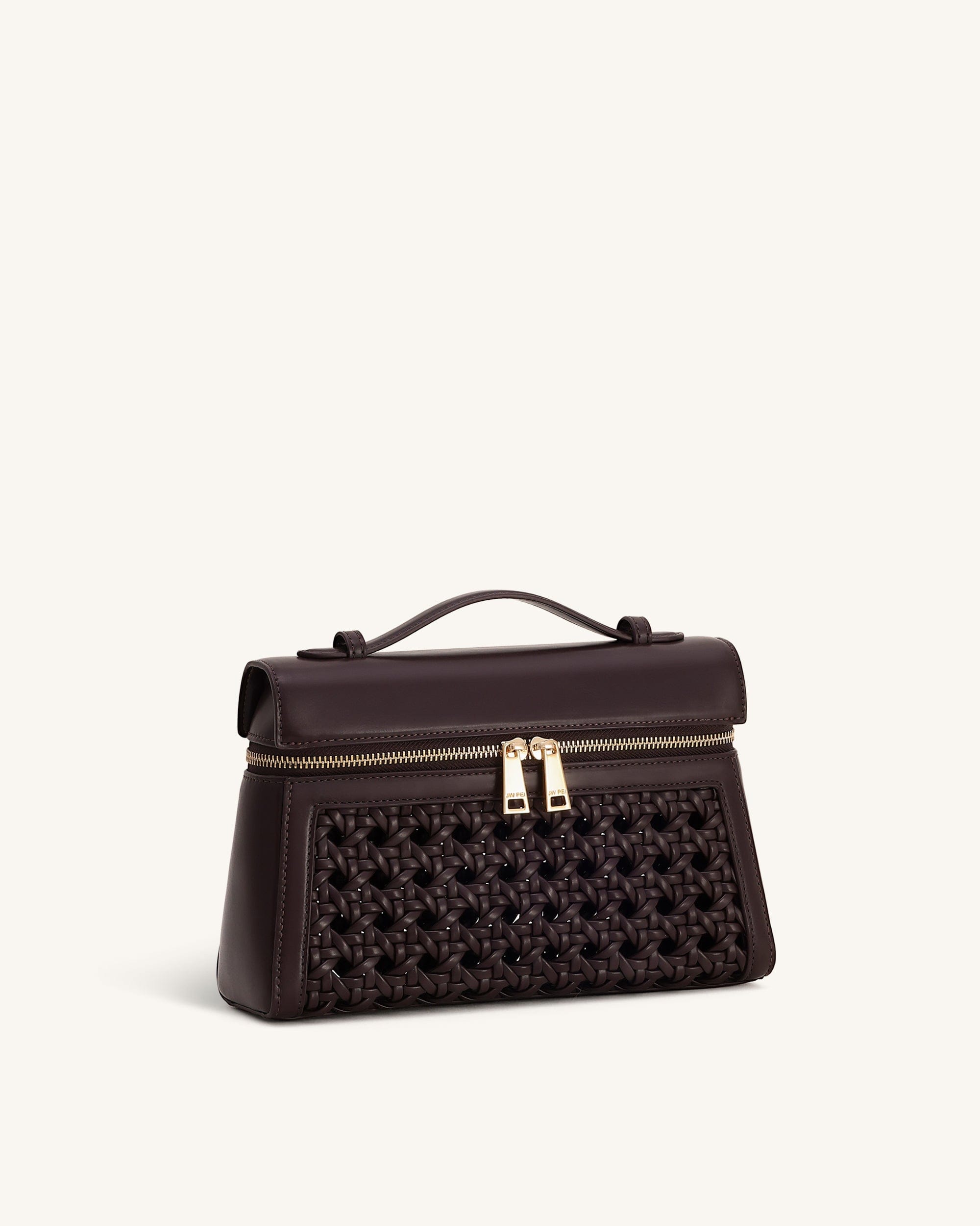 Jw Pei Thea Large Woven Top Handle Bag Dark Red