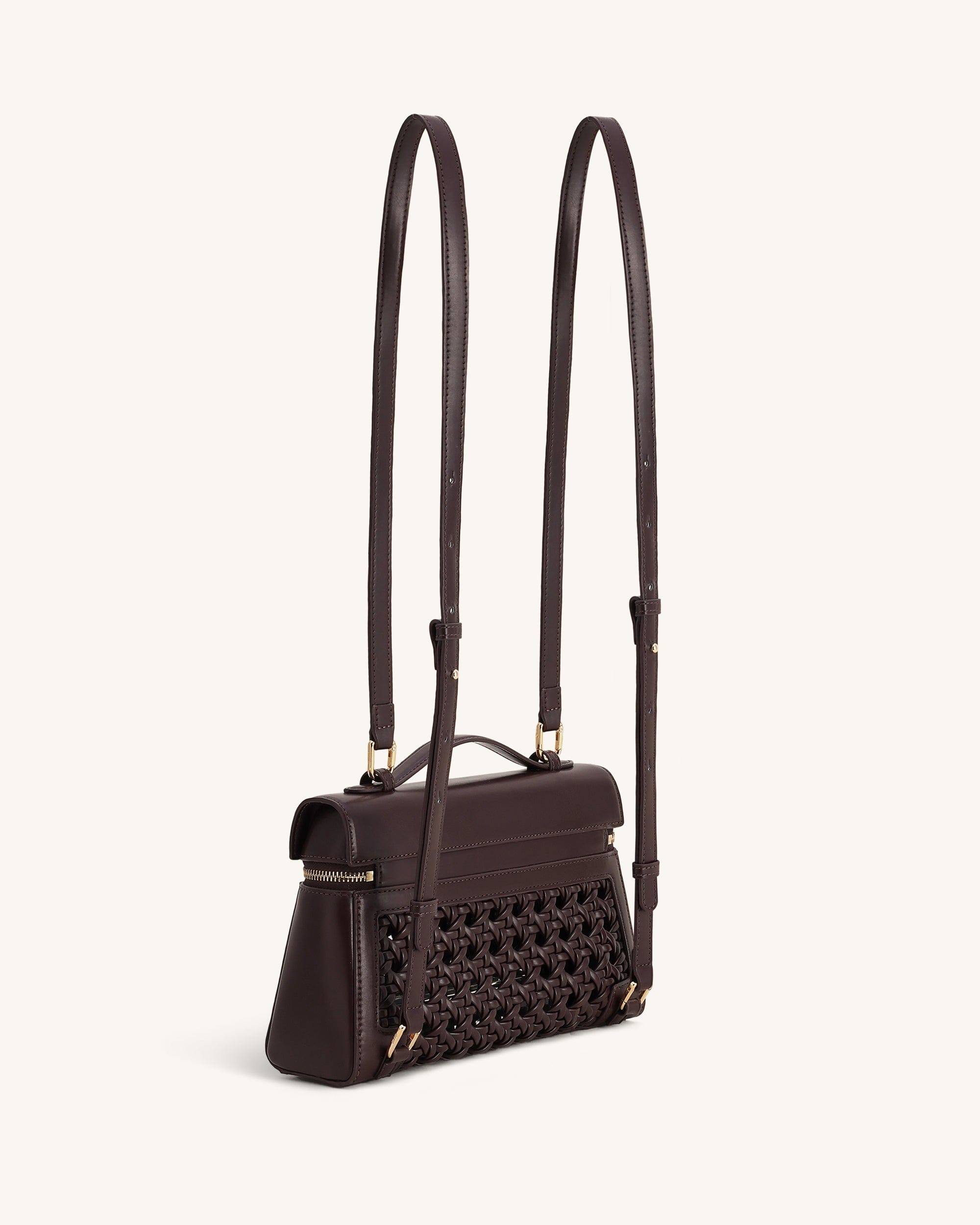 Jw Pei Thea Large Woven Top Handle Bag Dark Red