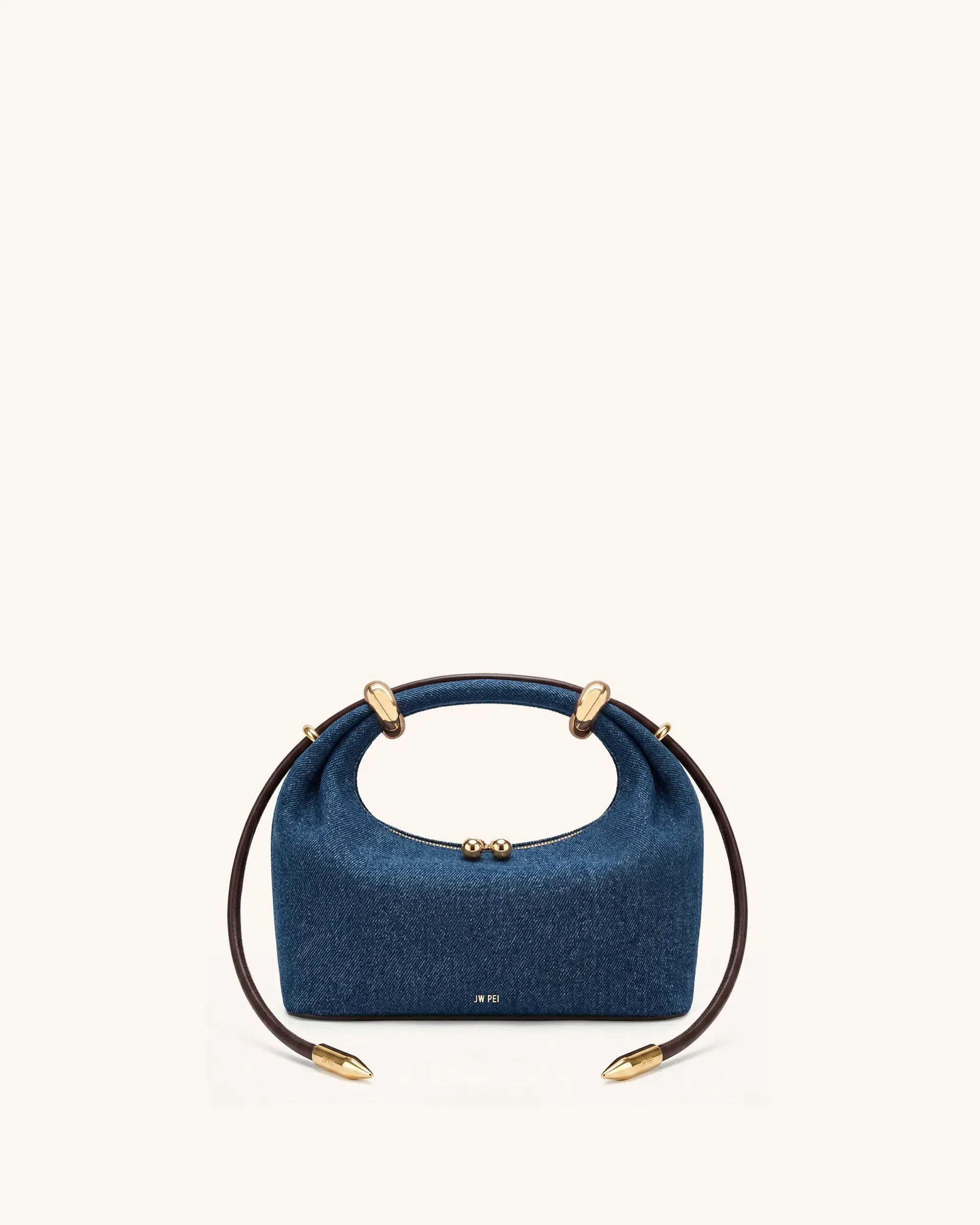 Jw Pei Ellie Metal Ring Embellished Top Handle Bag Blue Denim