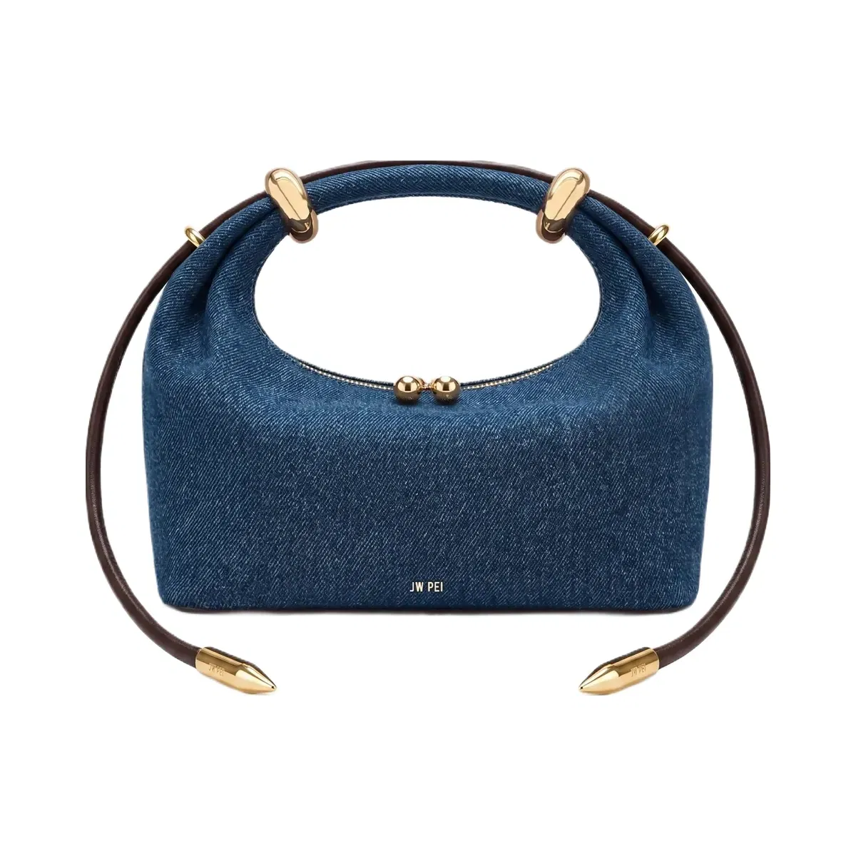 Jw Pei Ellie Metal Ring Embellished Top Handle Bag Blue Denim