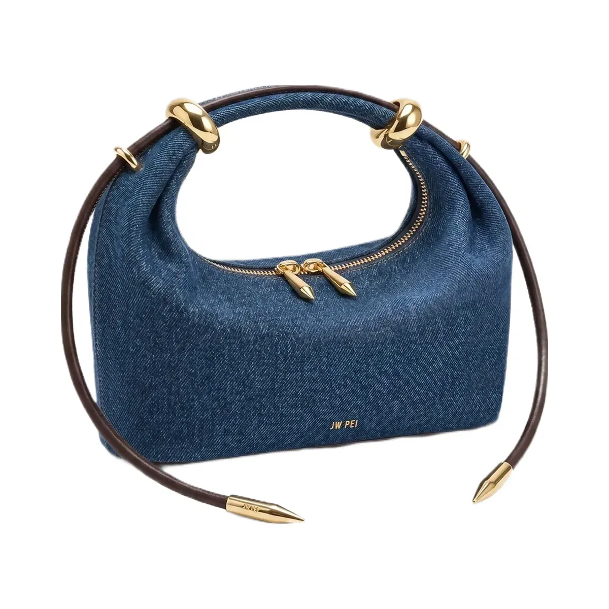 Jw Pei Ellie Metal Ring Embellished Top Handle Bag Blue Denim