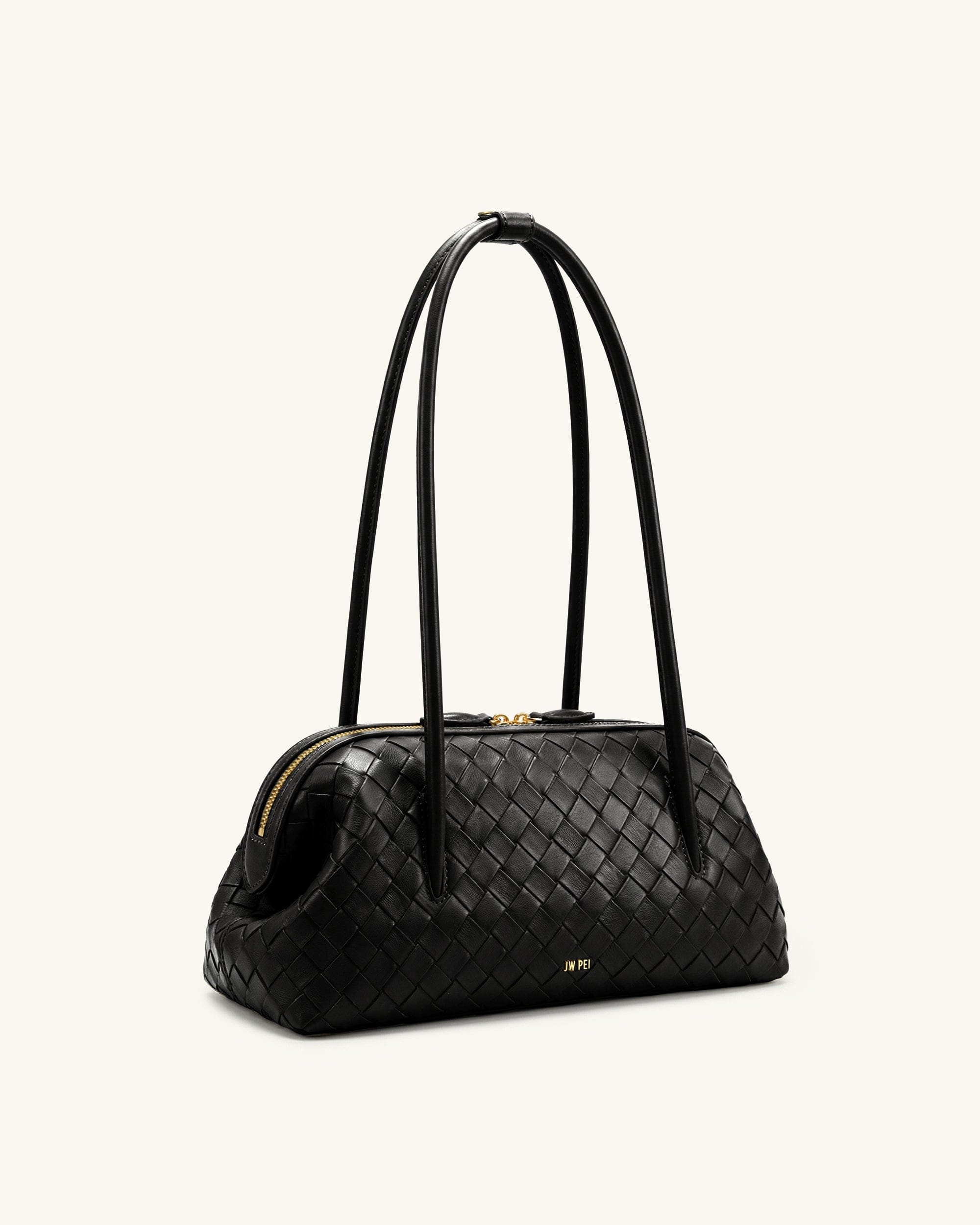 Jw Pei Aveline Woven Textured Shoulder Bag Black