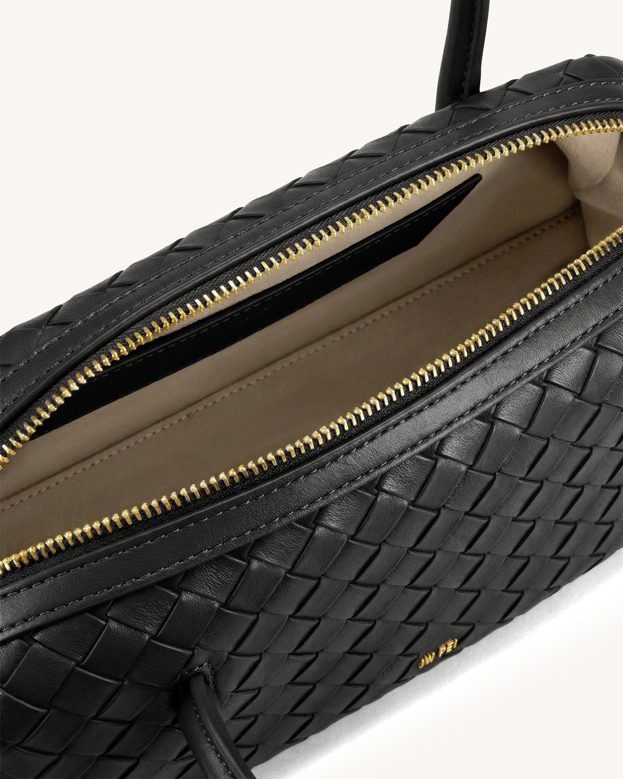 Jw Pei Aveline Woven Textured Shoulder Bag Black