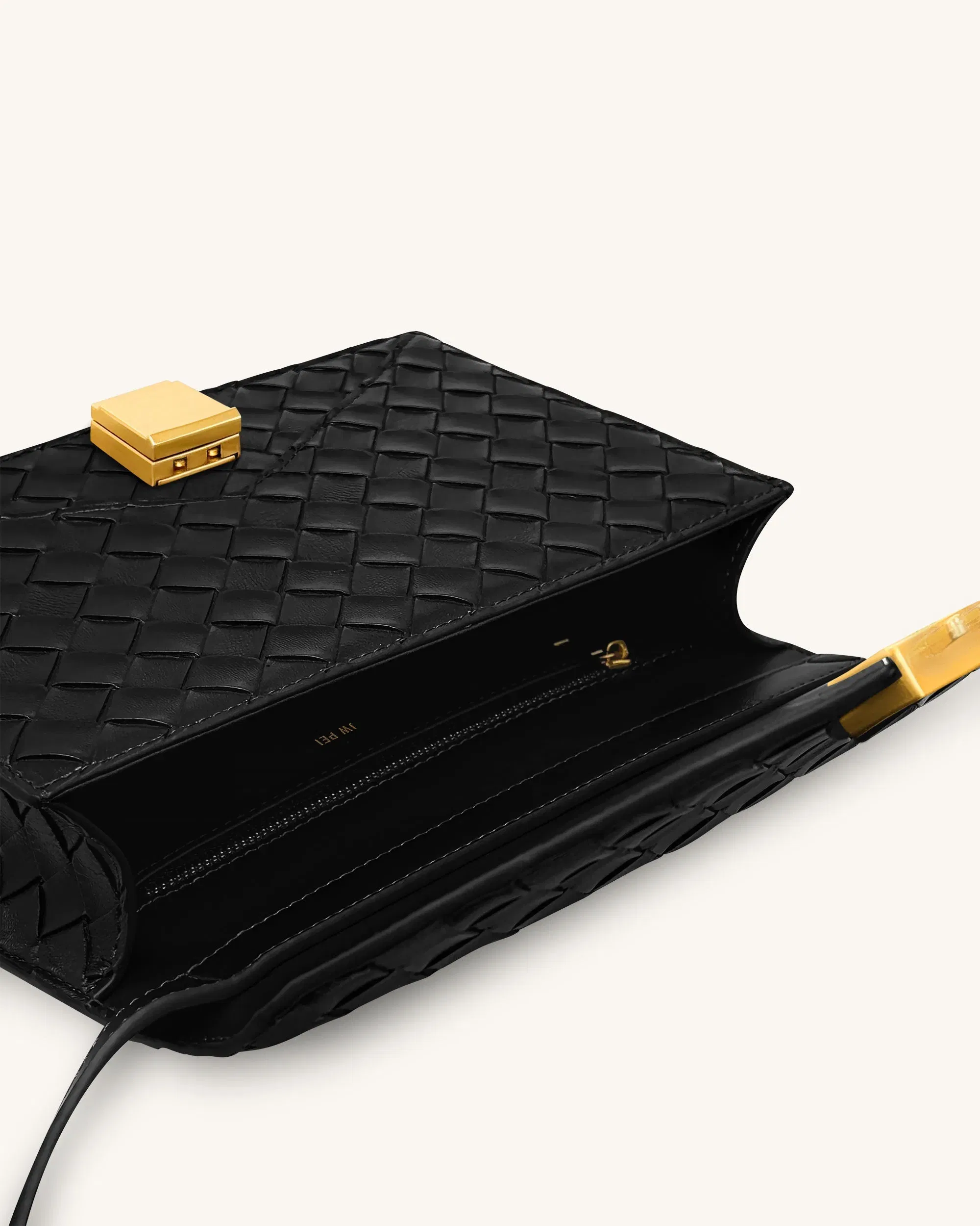 Jw Pei Clio Woven Textured Envelope Crossbody Bag Black