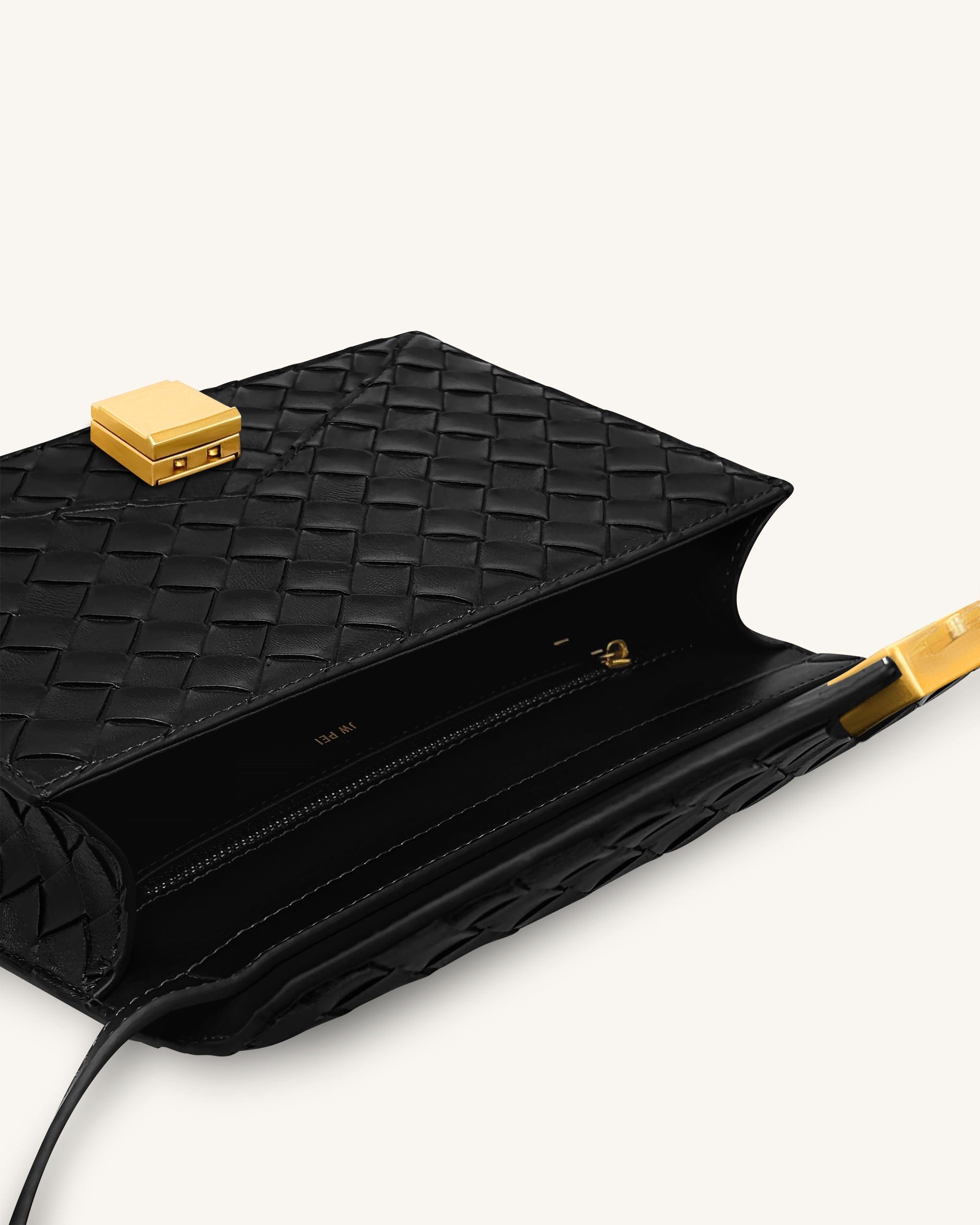 Jw Pei Clio Woven Textured Envelope Crossbody Bag Black