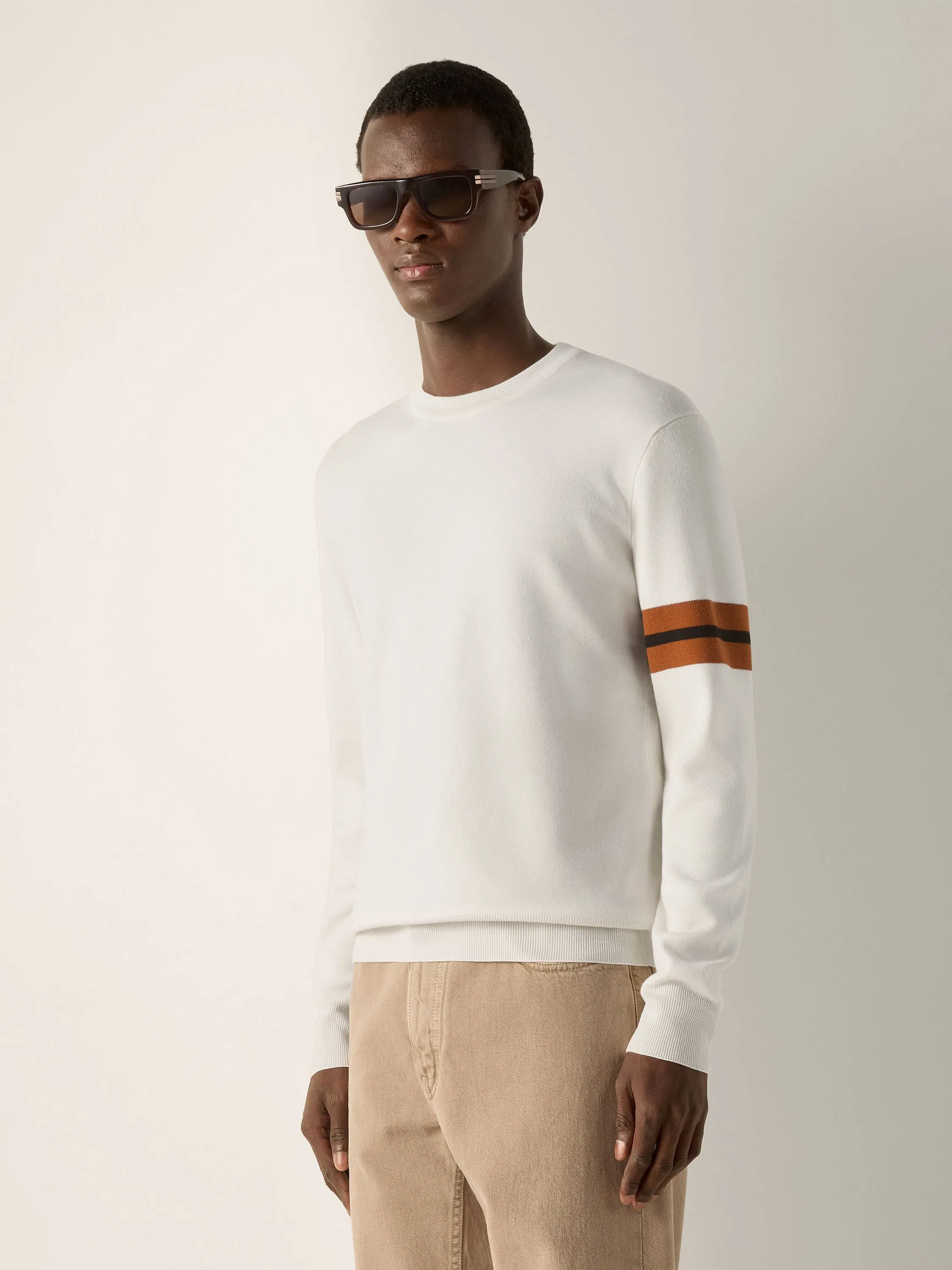 Zegna White High Performance Wool Crewneck