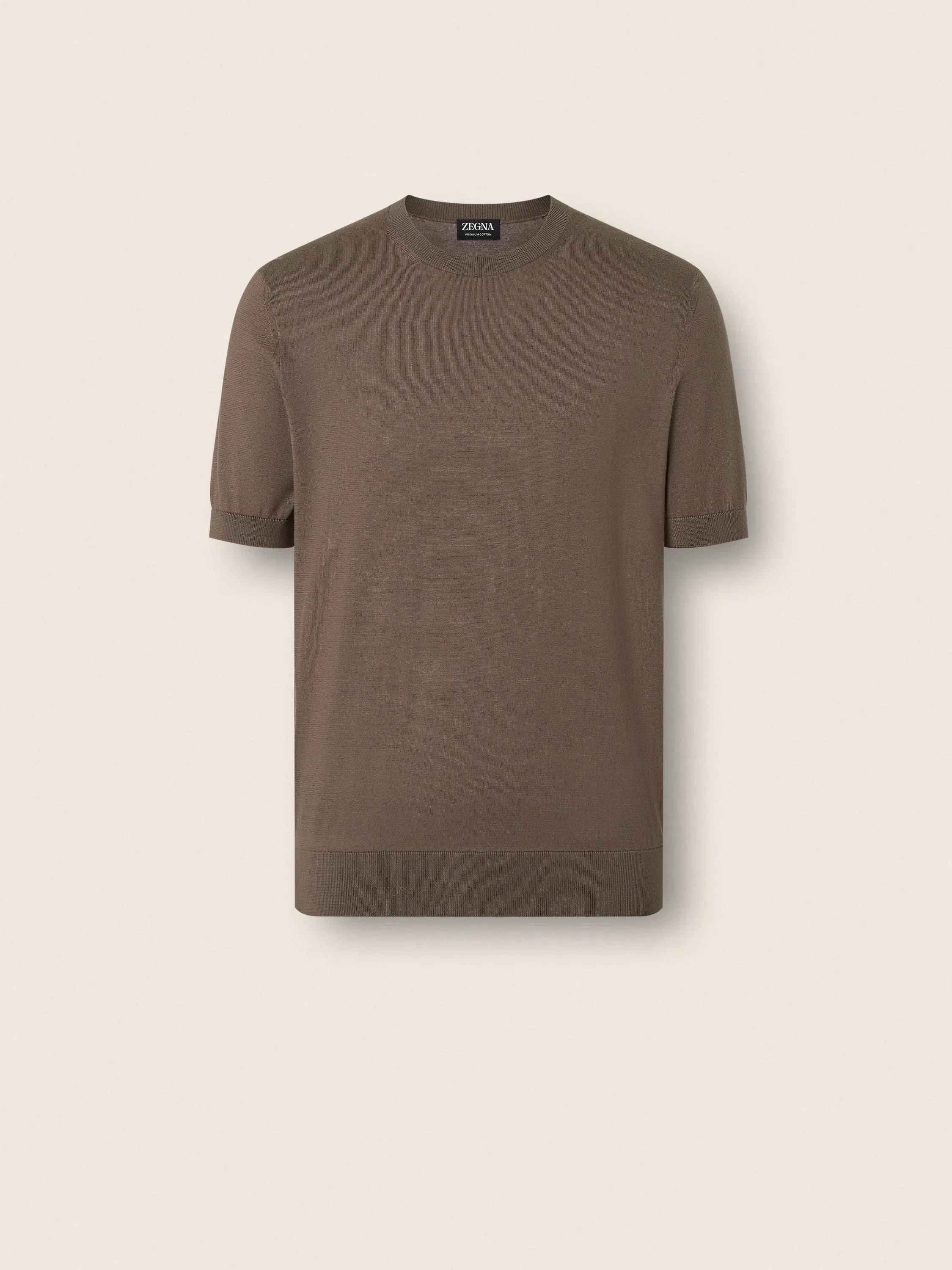 Zegna Dark Taupe Premium Cotton T-Shirt