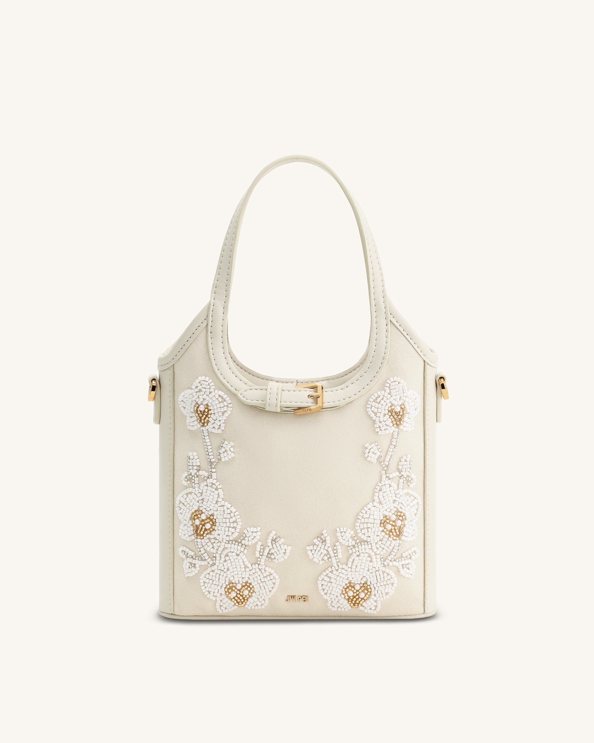 Jw Pei Brooke Mini Belted Embellished Orchid Beaded Top Handle Bag Pink