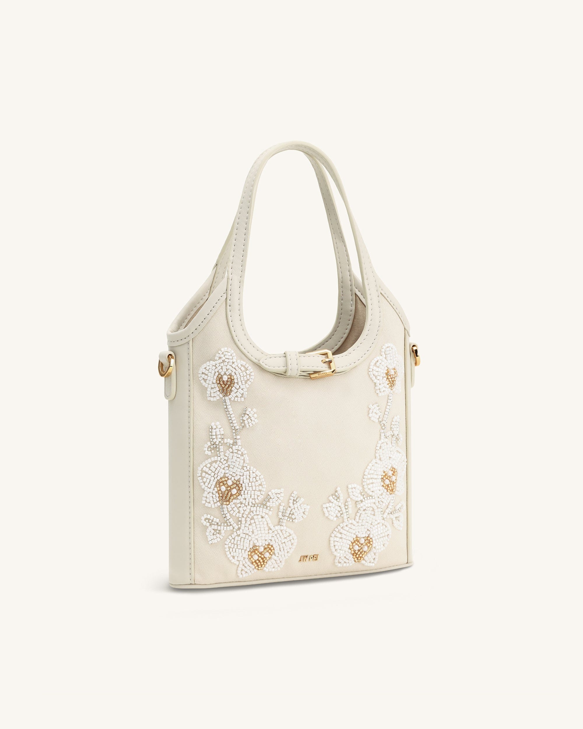 Jw Pei Brooke Mini Belted Embellished Orchid Beaded Top Handle Bag Pink