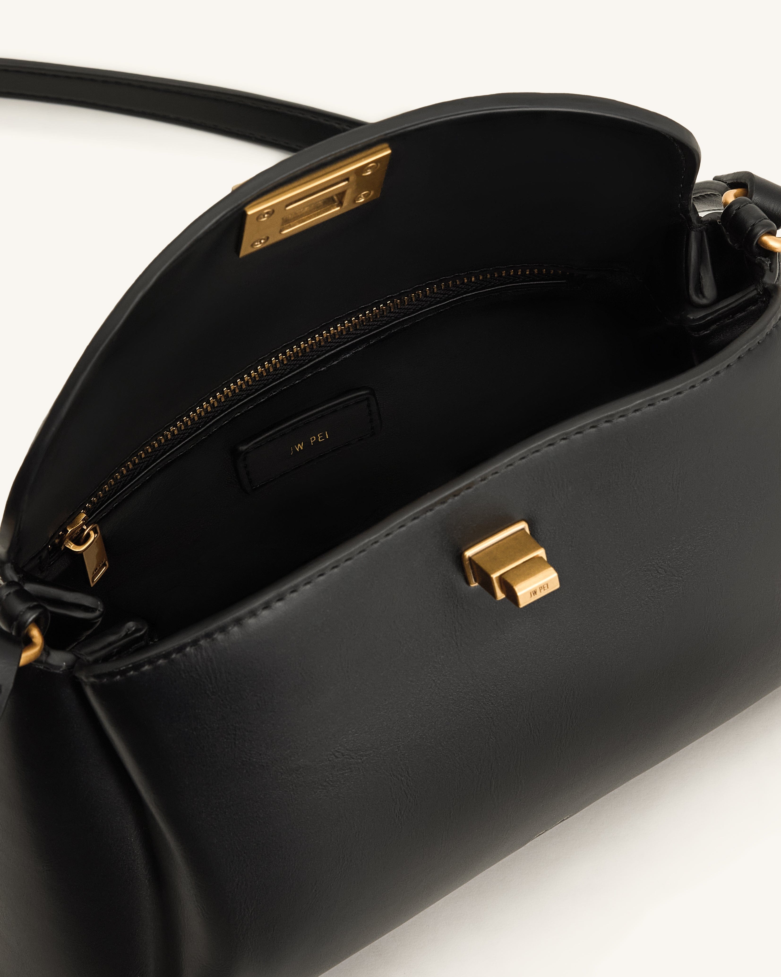Jw Pei Greta Twist Lock Crossbody Bag Black