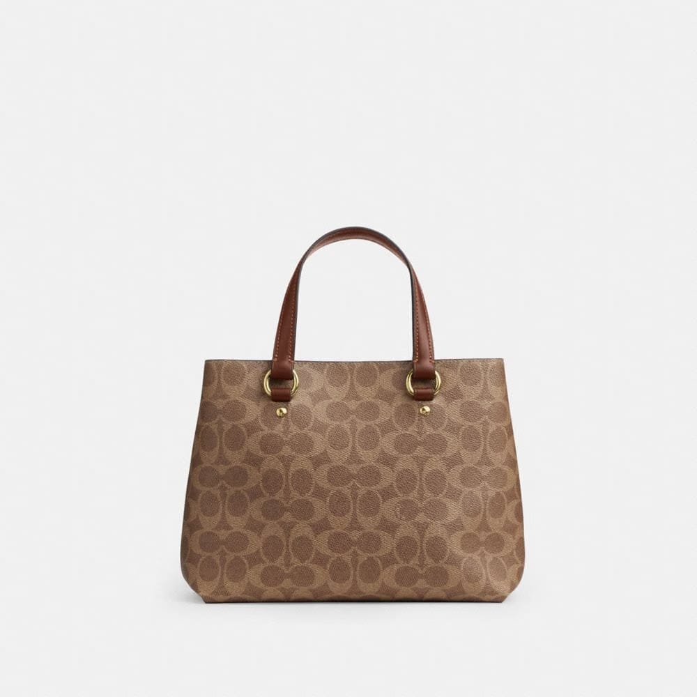 Coach Station Carryall Bag In Signature Canvas Gold Tan Brown