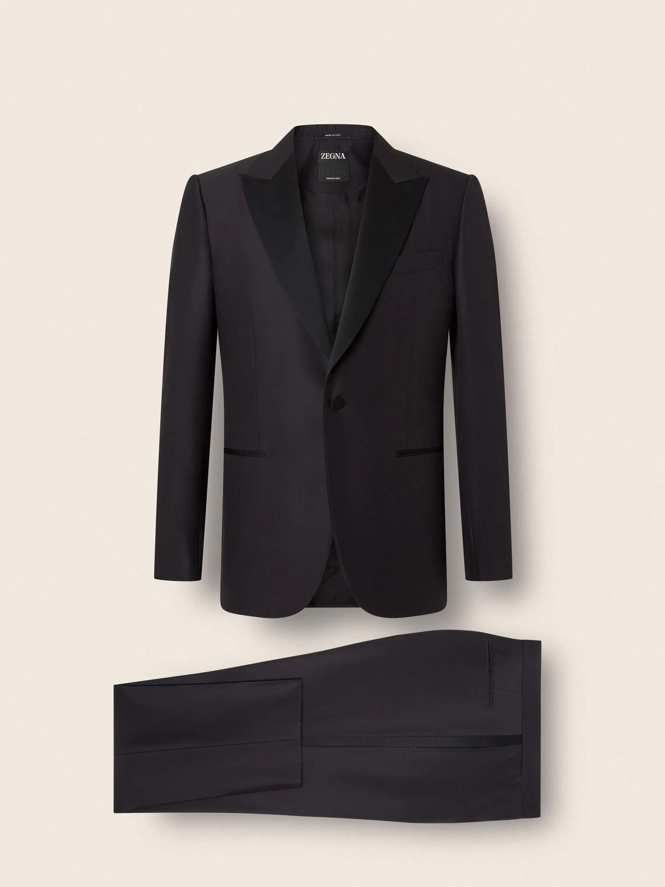Zegna Black Trofeo 600 Wool And Silk Tuxedo