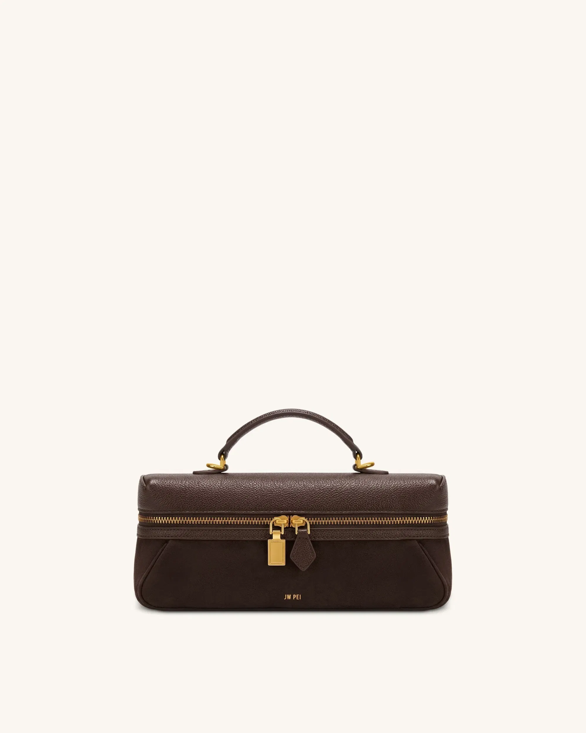 Jw Pei Cleo Faux Suede Vanity Bag Dark Brown
