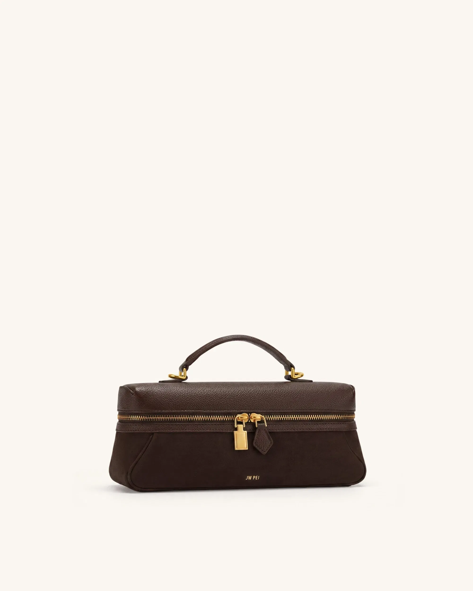 Jw Pei Cleo Faux Suede Vanity Bag Dark Brown