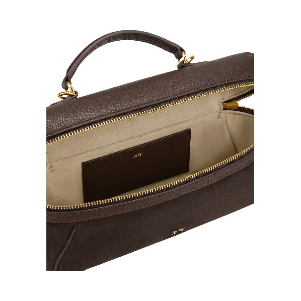 Jw Pei Cleo Faux Suede Vanity Bag Dark Brown