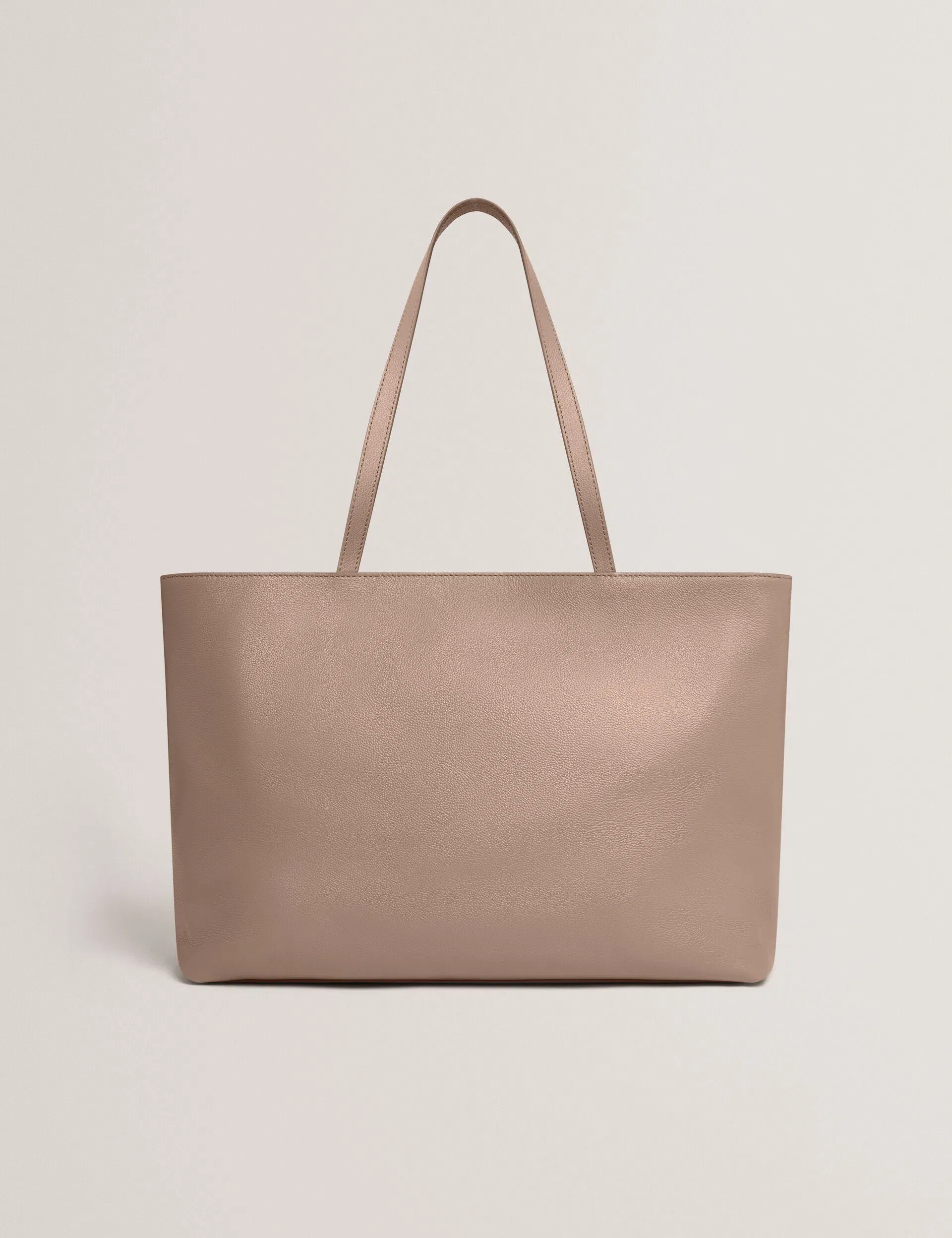 Ted Baker Lenyya Pebbled Leather Wide Tote Bag Taupe Women's