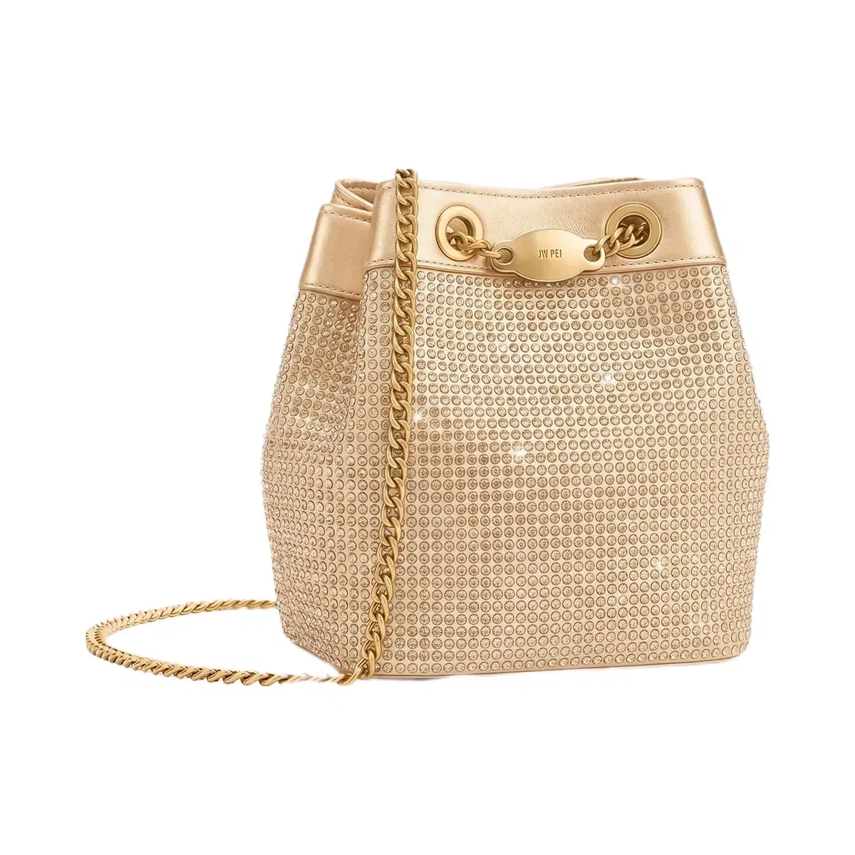Jw Pei Yara Artificial Crystal Bucket Bag Champagne