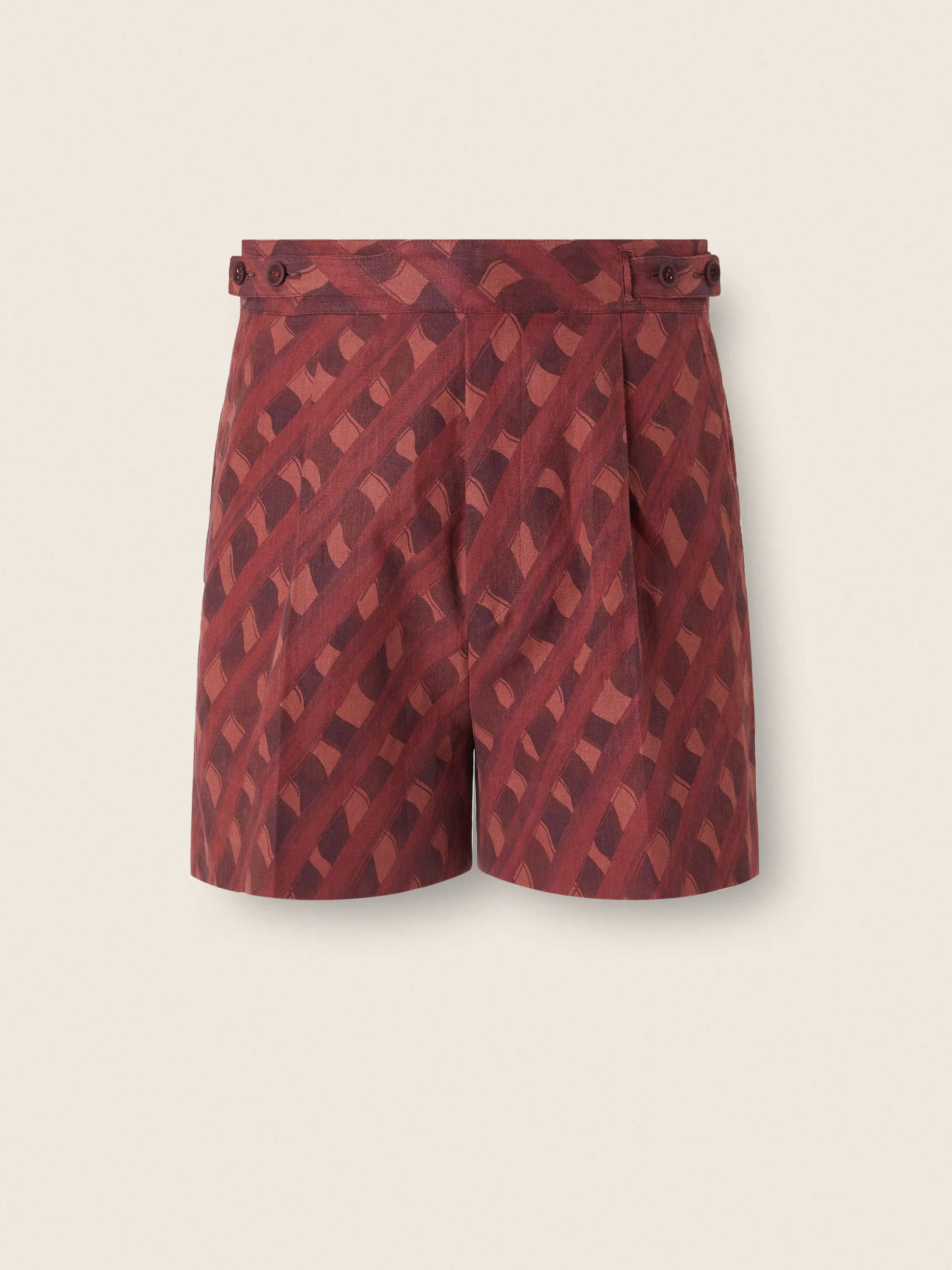 Zegna Dark Burgundy Linen Shorts