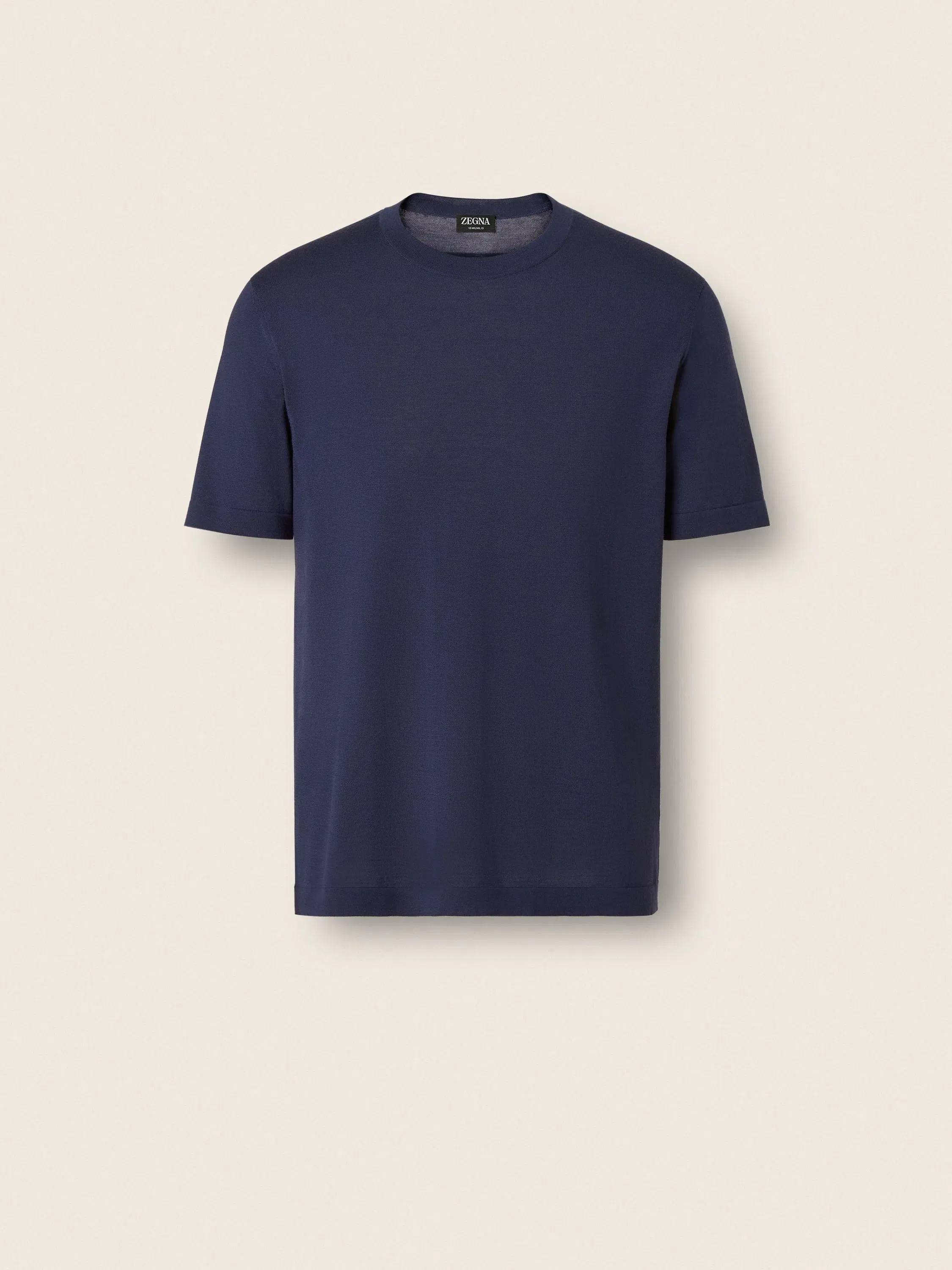 Zegna Dark Indigo Blue Wool T-Shirt