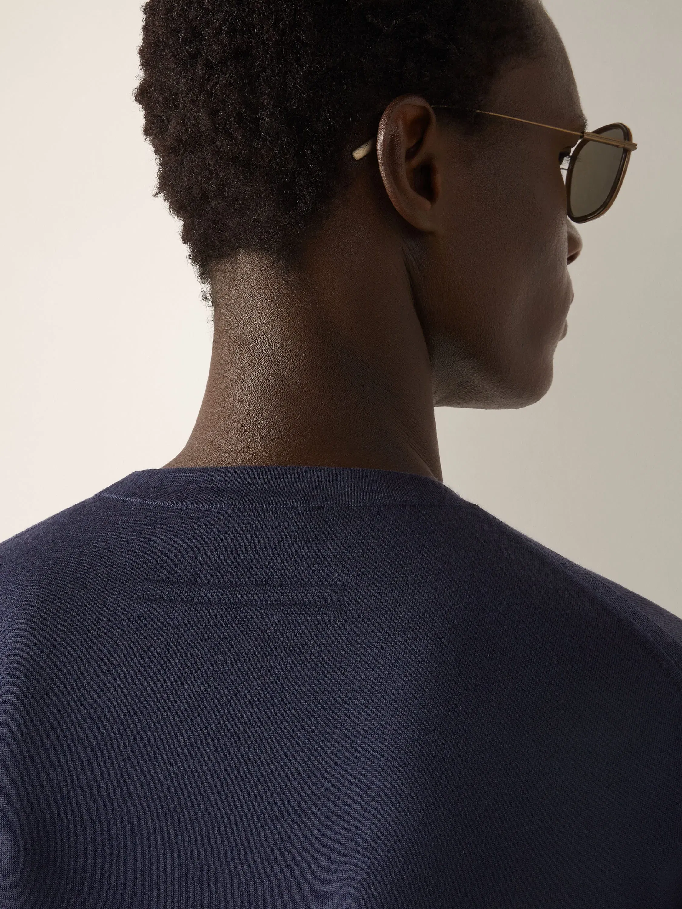 Zegna Dark Indigo Blue Wool T-Shirt