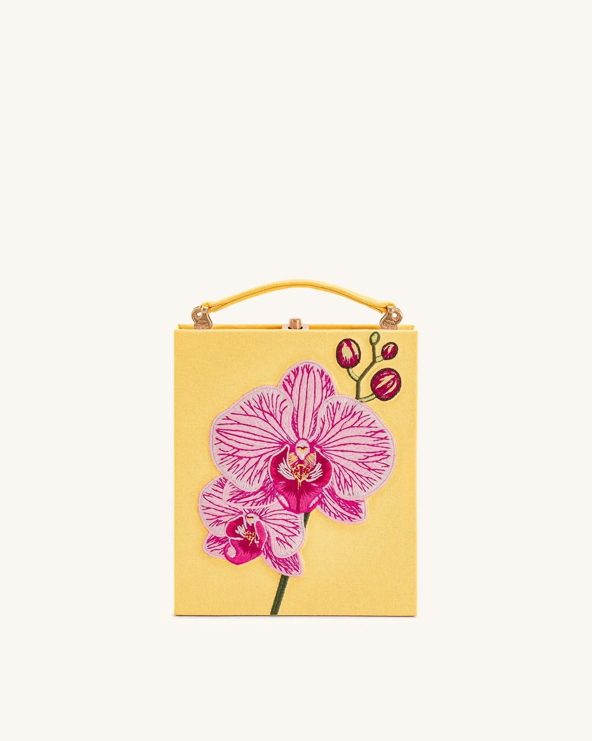 Jw Pei Taya Orchid Motif Book Shape Clutch Bag Yellow