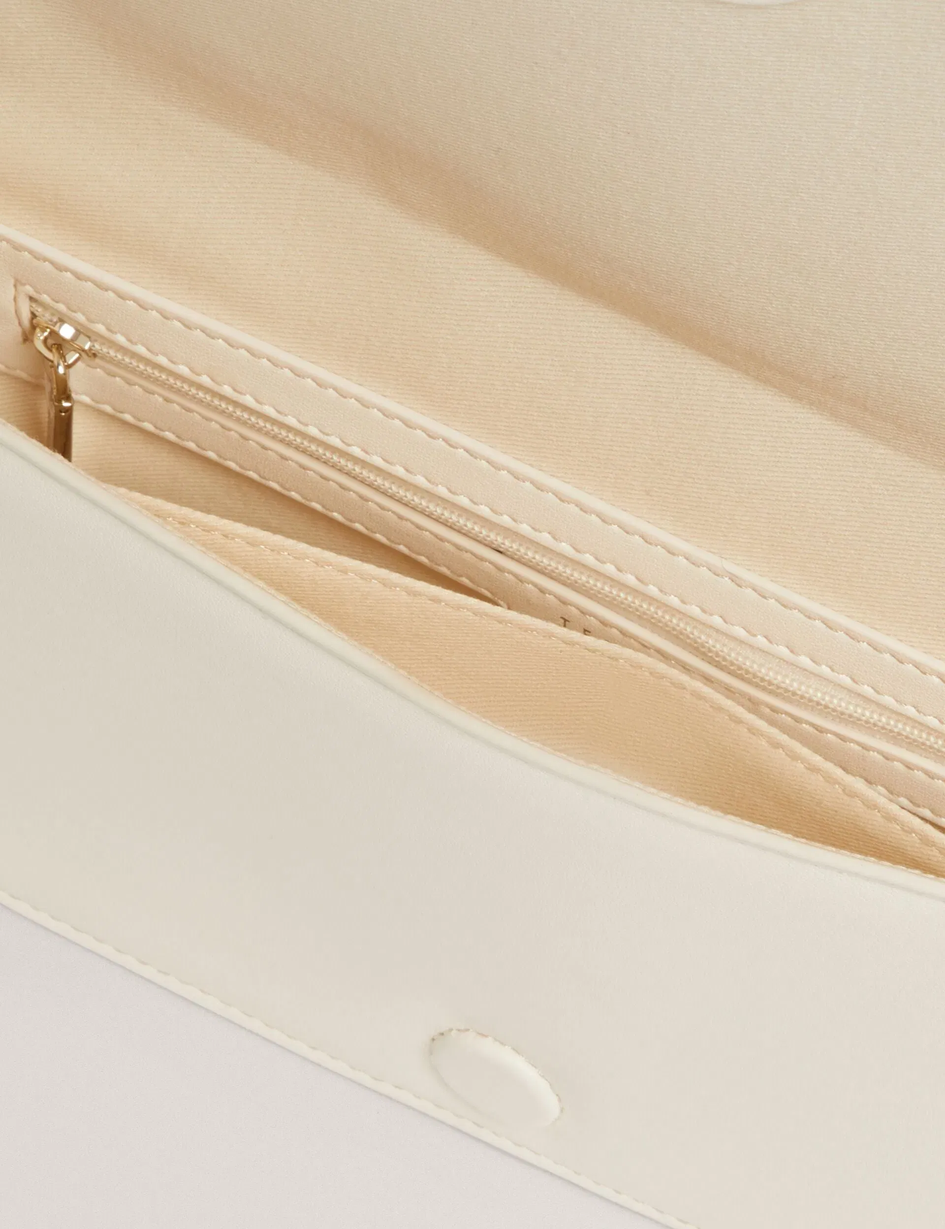 Ted Baker Pettria Raffia Panel Foldover Baguette Shoulder Bag Ivory Women's