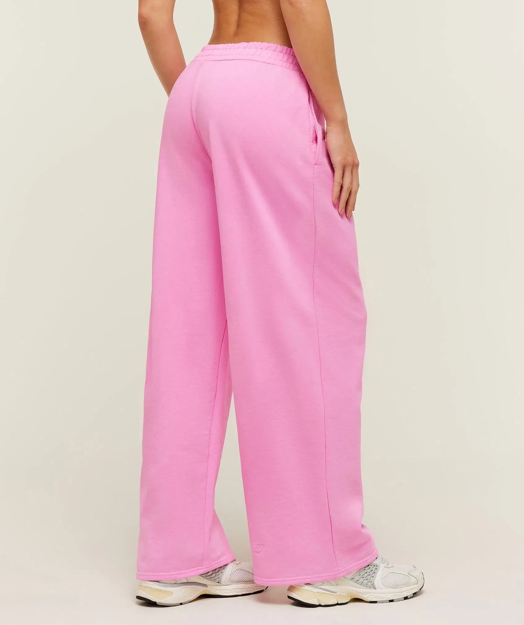 Women's Gymshark Script Embroidery Wide Leg Pants Focus Pink